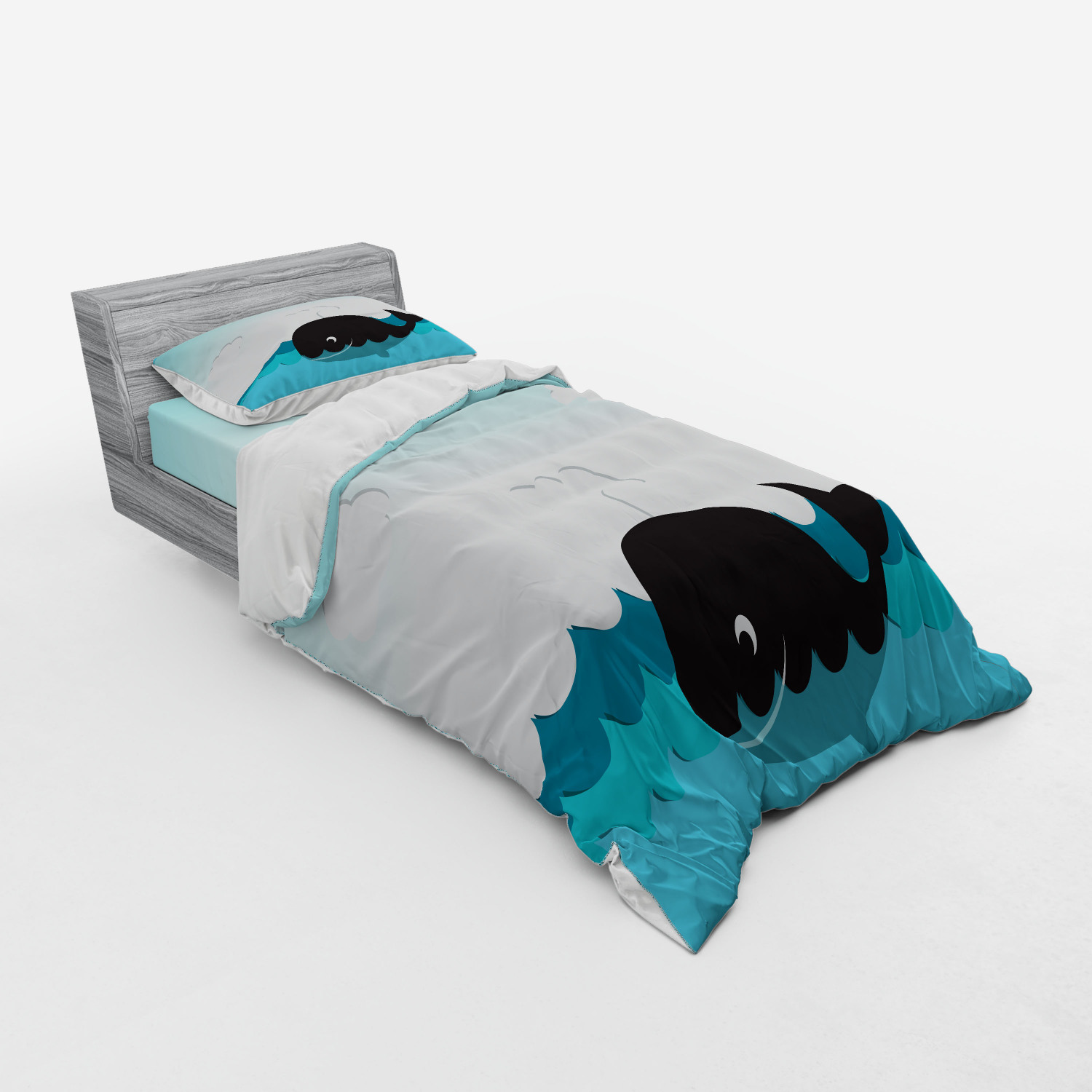 Ambesonne Nature Inspired Bedding Set Duvet Cover Sham Fitted Sheet in 3 Sizes - Picture 230 of 244