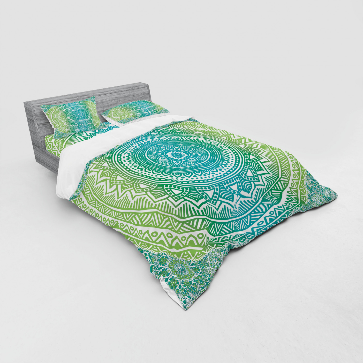 Ambesonne Mandala Bedding Set Duvet Cover Sham Fitted Sheet in 3 Sizes