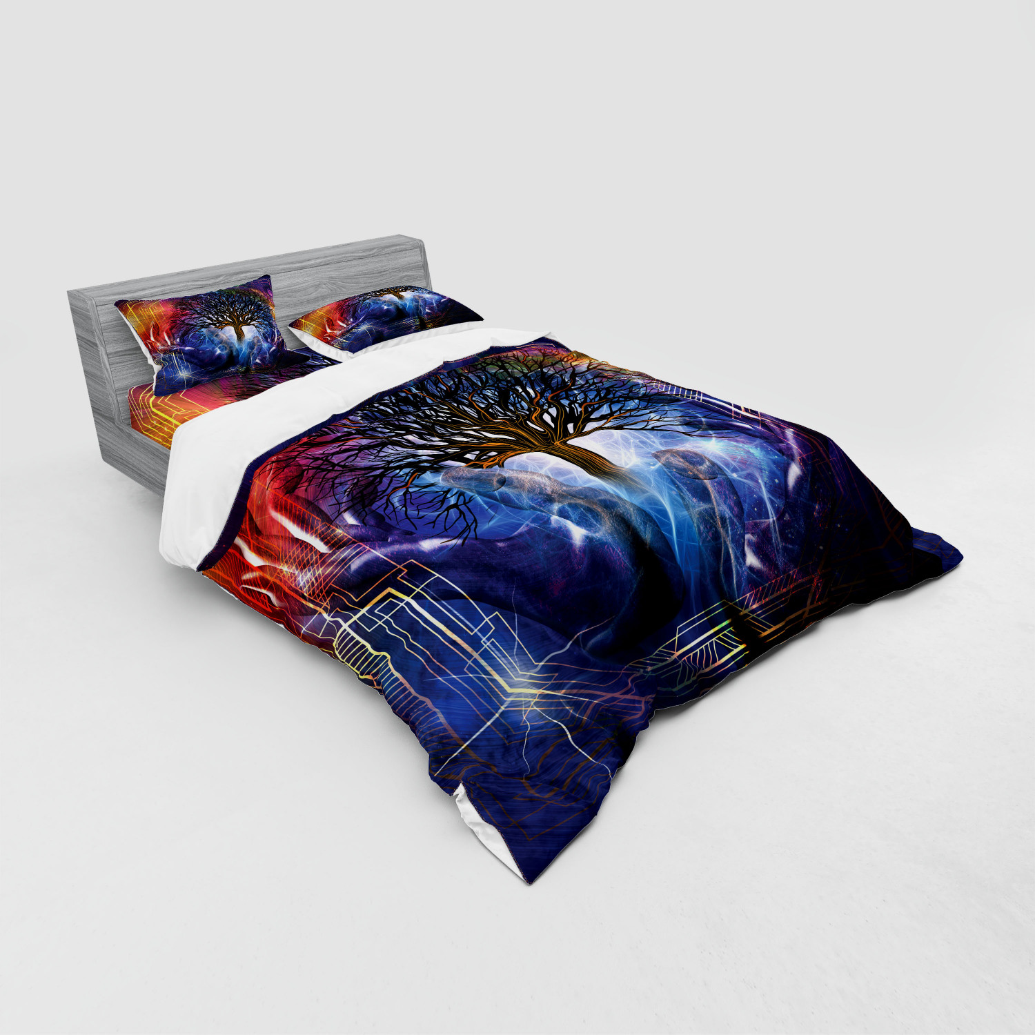 Ambesonne Nature Inspired Bedding Set Duvet Cover Sham Fitted Sheet in 3 Sizes - Picture 104 of 244