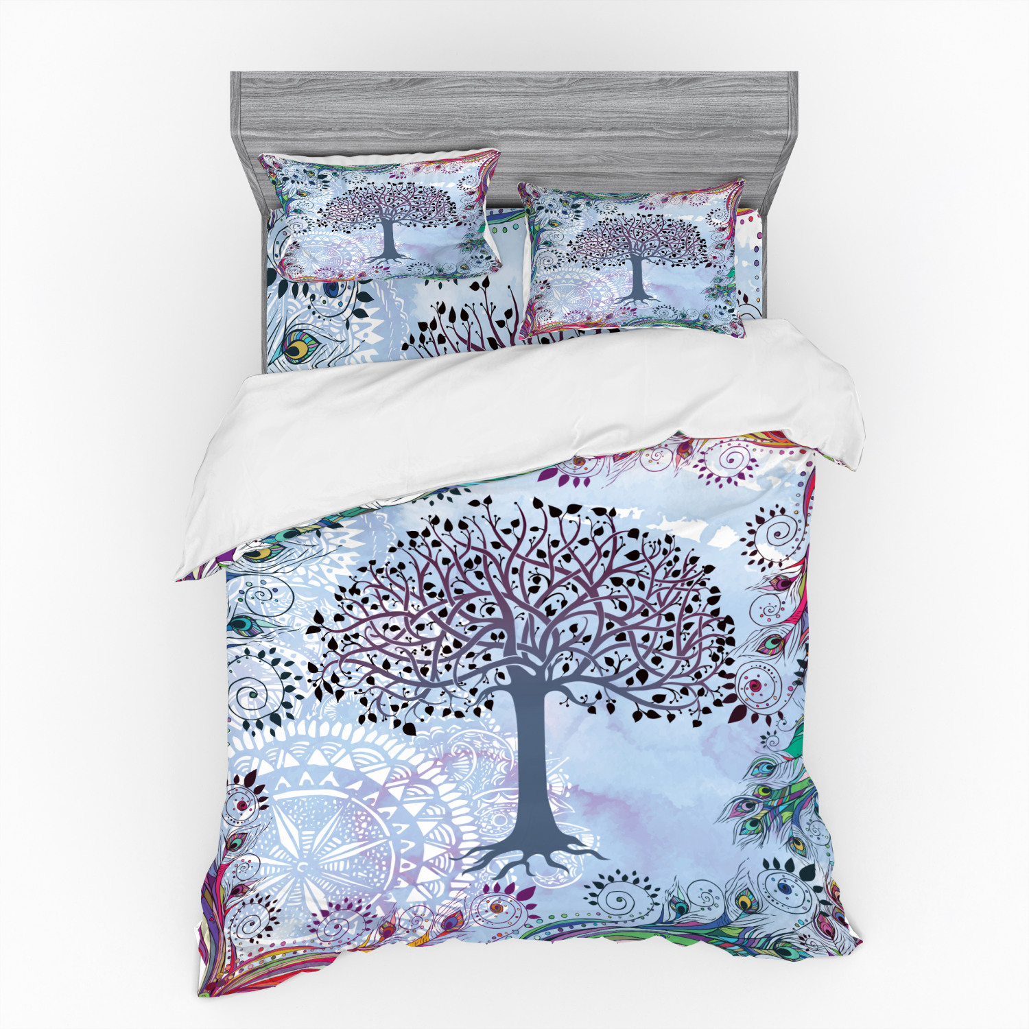 Ambesonne Nature Inspired Bedding Set Duvet Cover Sham Fitted Sheet in 3 Sizes - Picture 207 of 244