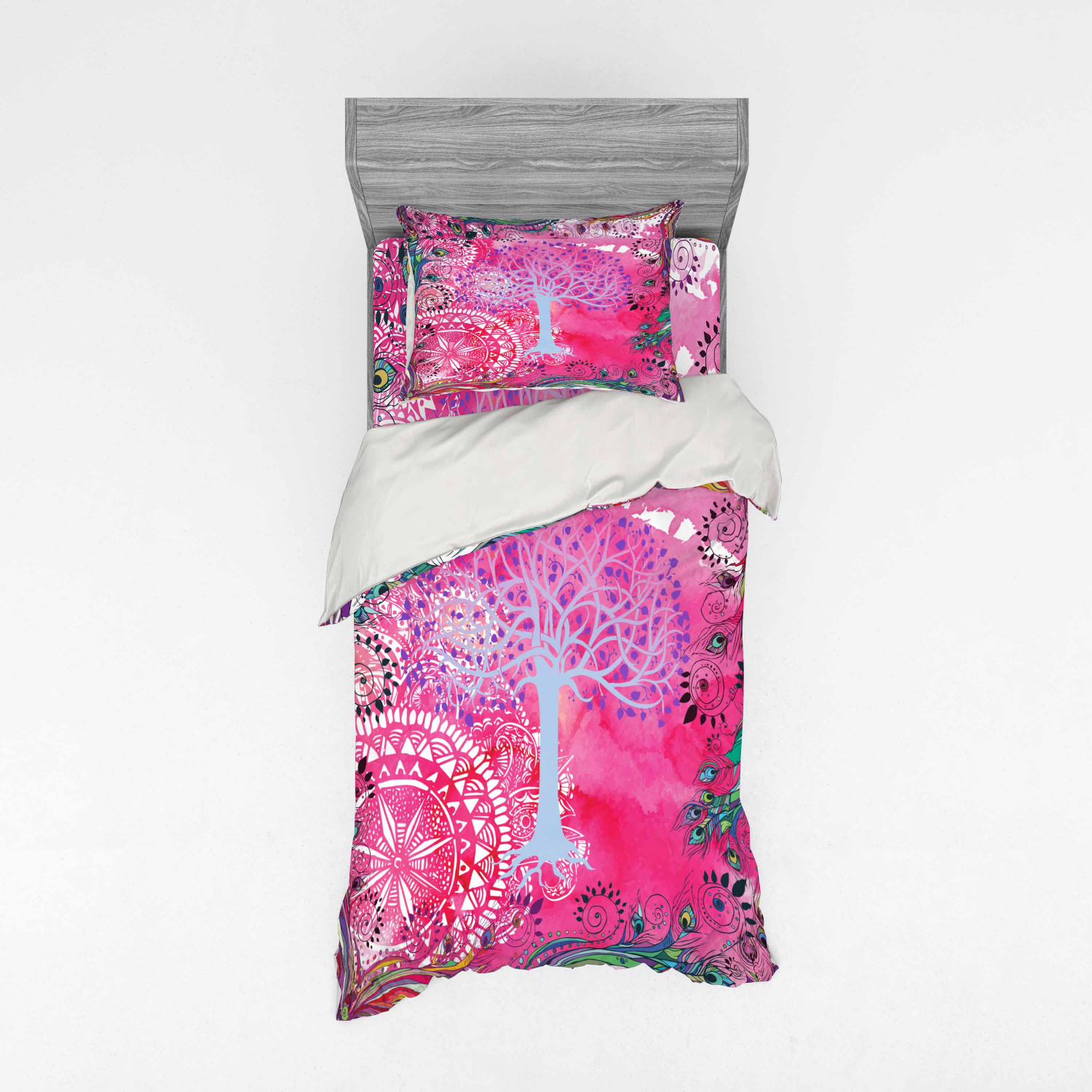 Ambesonne Nature Inspired Bedding Set Duvet Cover Sham Fitted Sheet in 3 Sizes - Picture 205 of 244