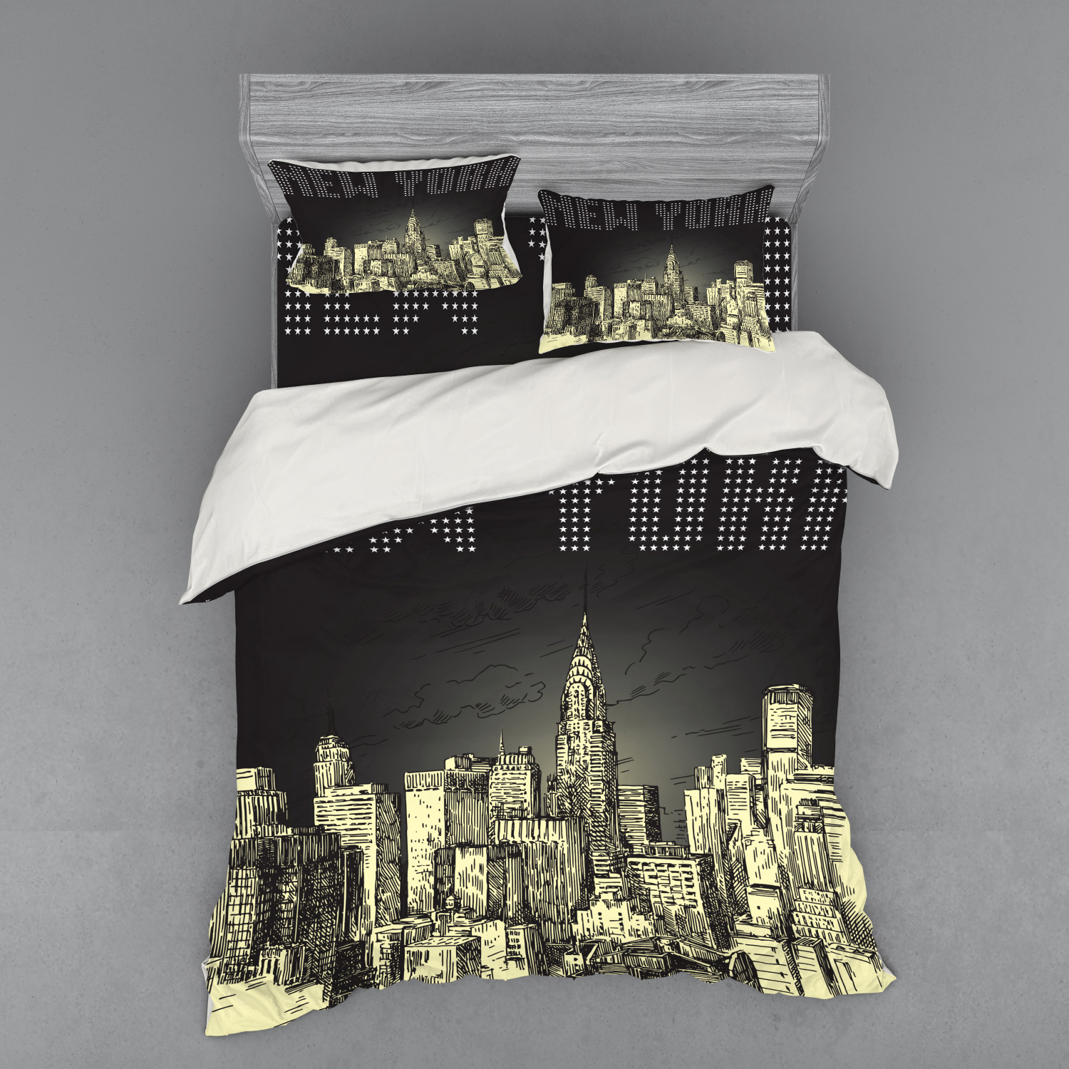 Ambesonne Retro Scene Bedding Set Duvet Cover Sham Fitted Sheet in 3 Sizes - Picture 107 of 244