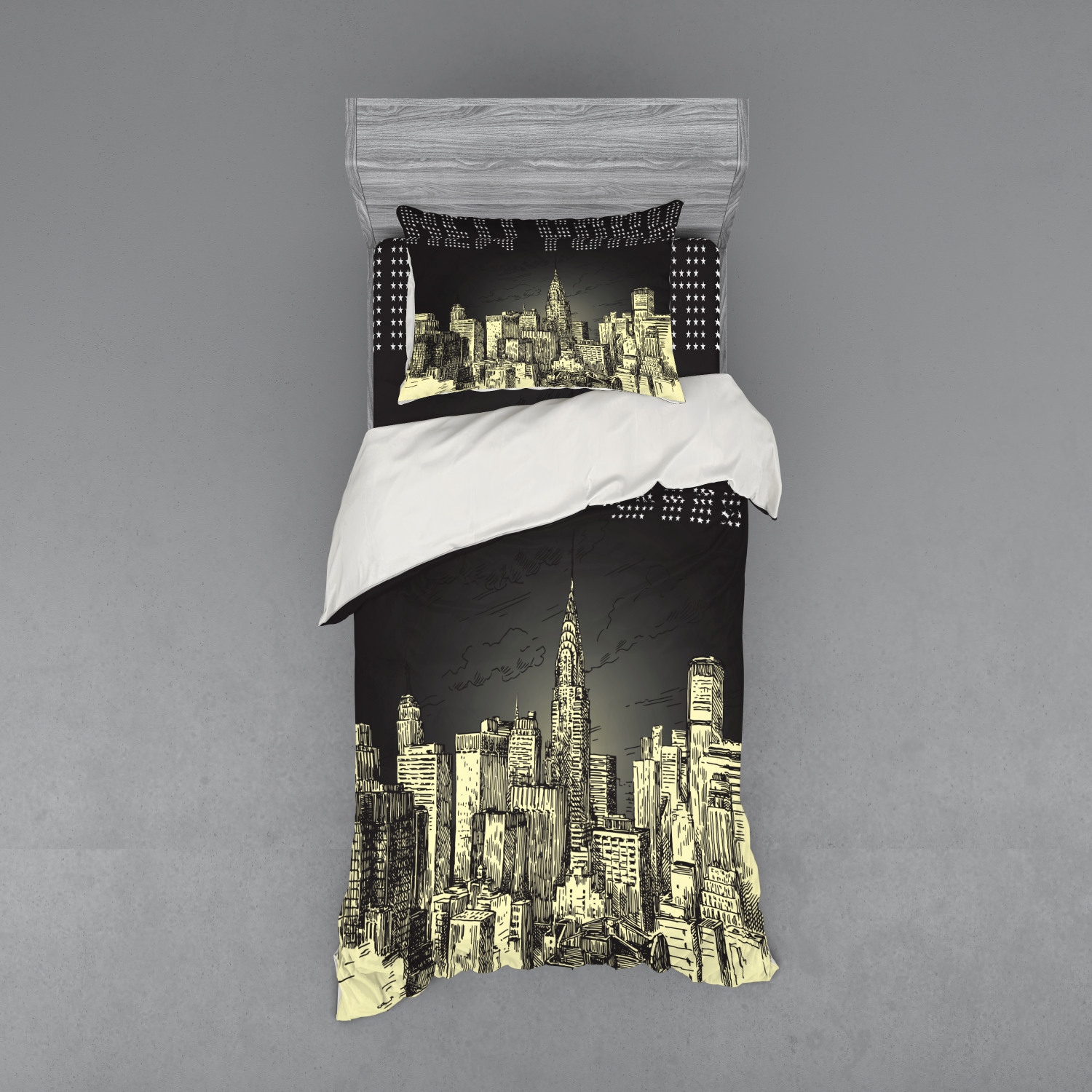Ambesonne Retro Scene Bedding Set Duvet Cover Sham Fitted Sheet in 3 Sizes - Picture 105 of 244