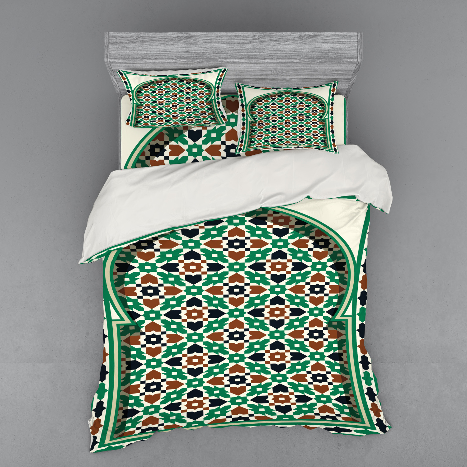 Ambesonne Retro Scene Bedding Set Duvet Cover Sham Fitted Sheet in 3 Sizes - Picture 123 of 244