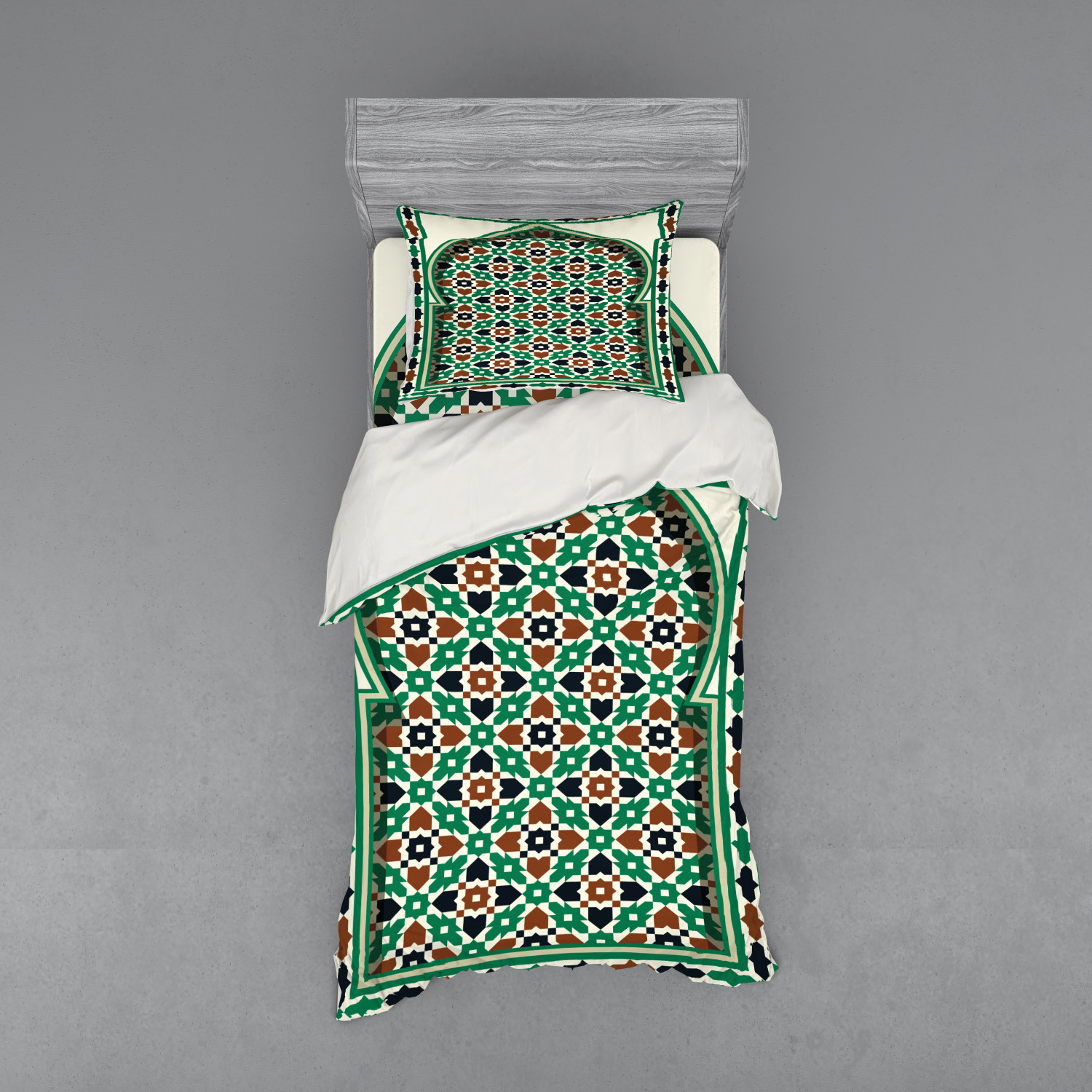 Ambesonne Retro Scene Bedding Set Duvet Cover Sham Fitted Sheet in 3 Sizes - Picture 121 of 244