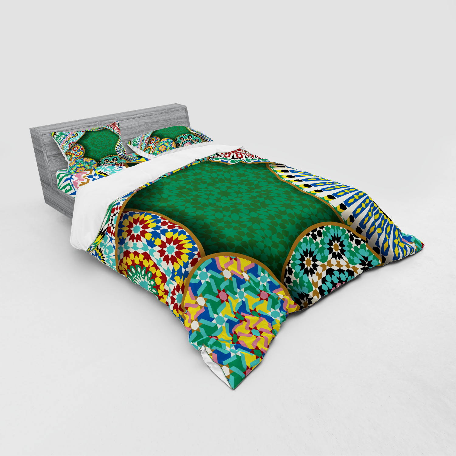 Ambesonne Retro Scene Bedding Set Duvet Cover Sham Fitted Sheet in 3 Sizes - Picture 144 of 244