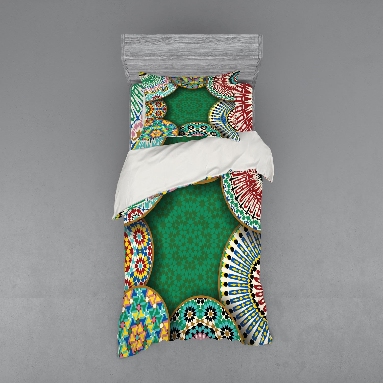 Ambesonne Retro Scene Bedding Set Duvet Cover Sham Fitted Sheet in 3 Sizes - Picture 141 of 244