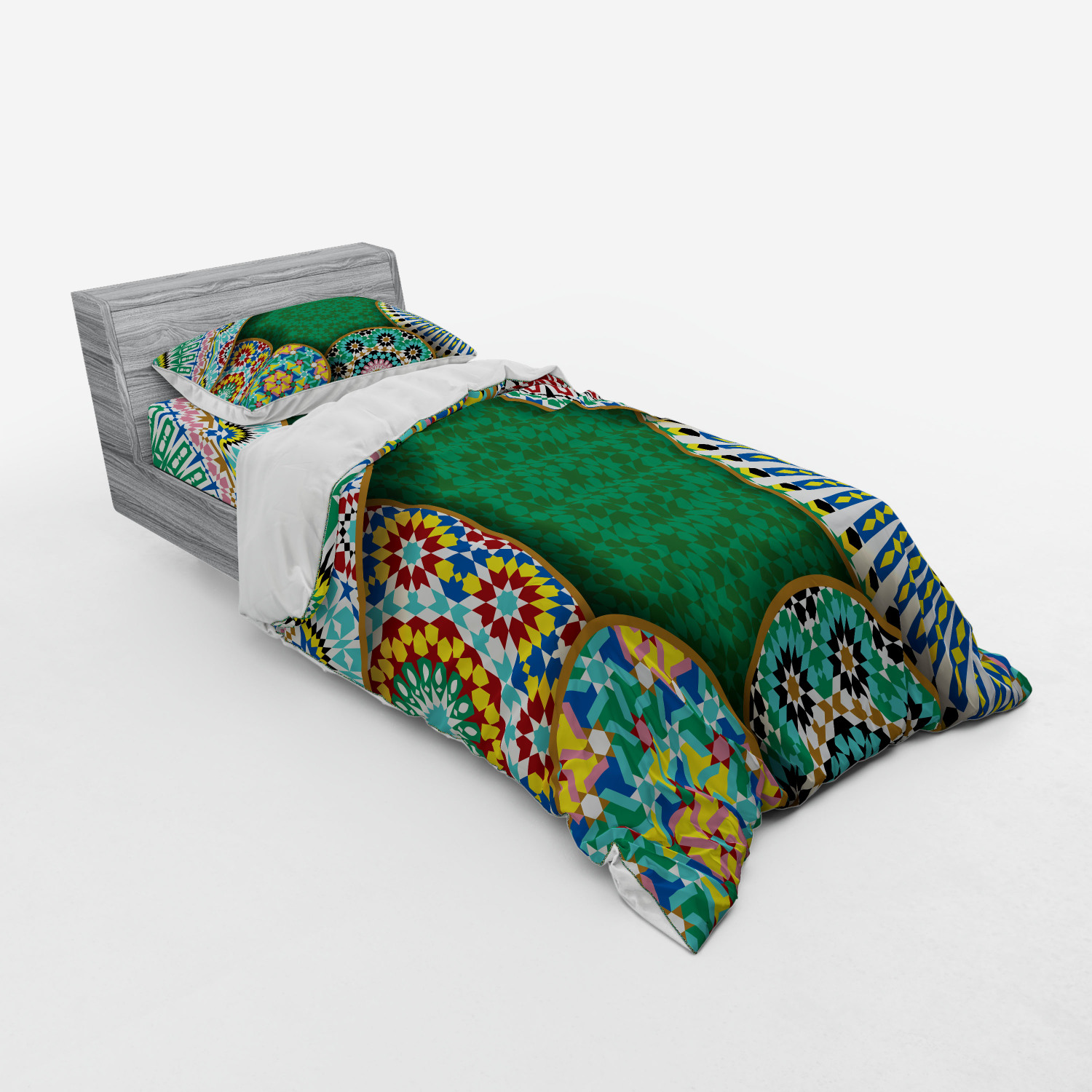 Ambesonne Retro Scene Bedding Set Duvet Cover Sham Fitted Sheet in 3 Sizes - Picture 142 of 244
