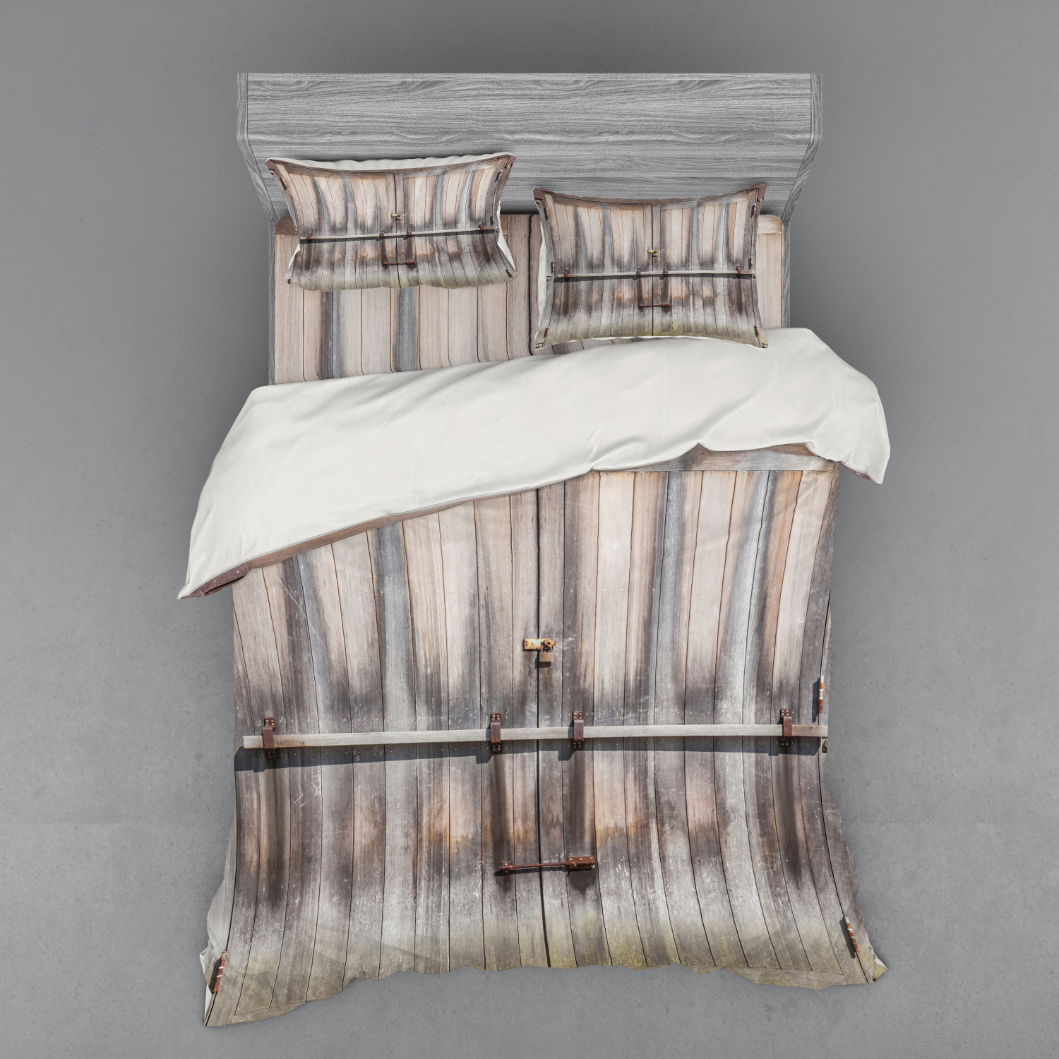 Ambesonne Retro Scene Bedding Set Duvet Cover Sham Fitted Sheet in 3 Sizes - Picture 235 of 244