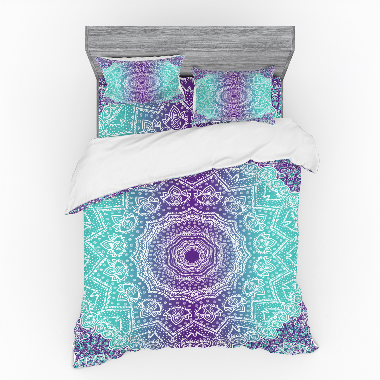 Ambesonne Mandala Bedding Set Duvet Cover Sham Fitted Sheet in 3 Sizes