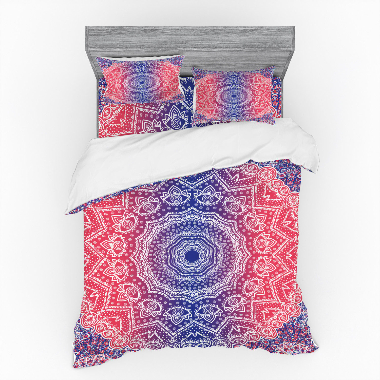 Ambesonne Mandala Bedding Set Duvet Cover Sham Fitted Sheet in 3 Sizes