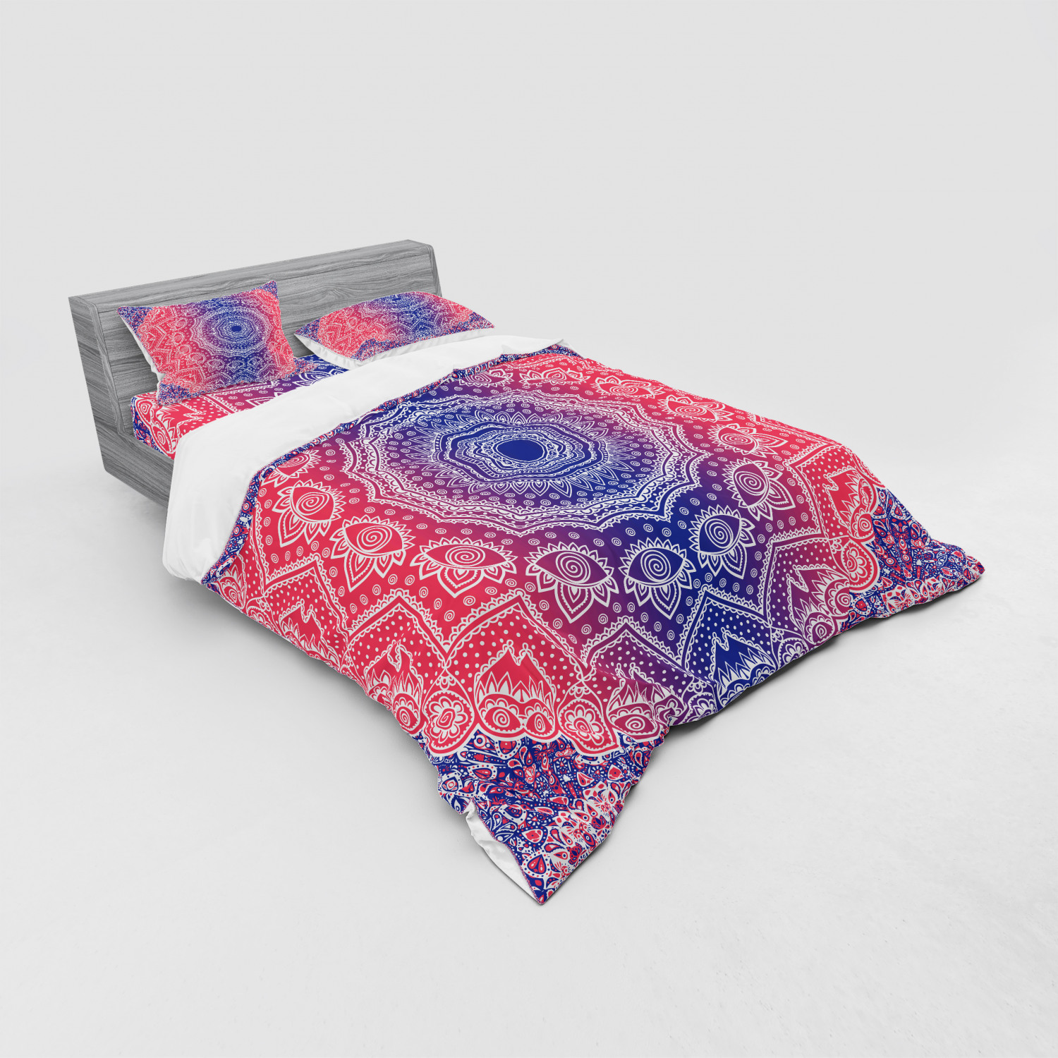 Ambesonne Mandala Bedding Set Duvet Cover Sham Fitted Sheet in 3 Sizes