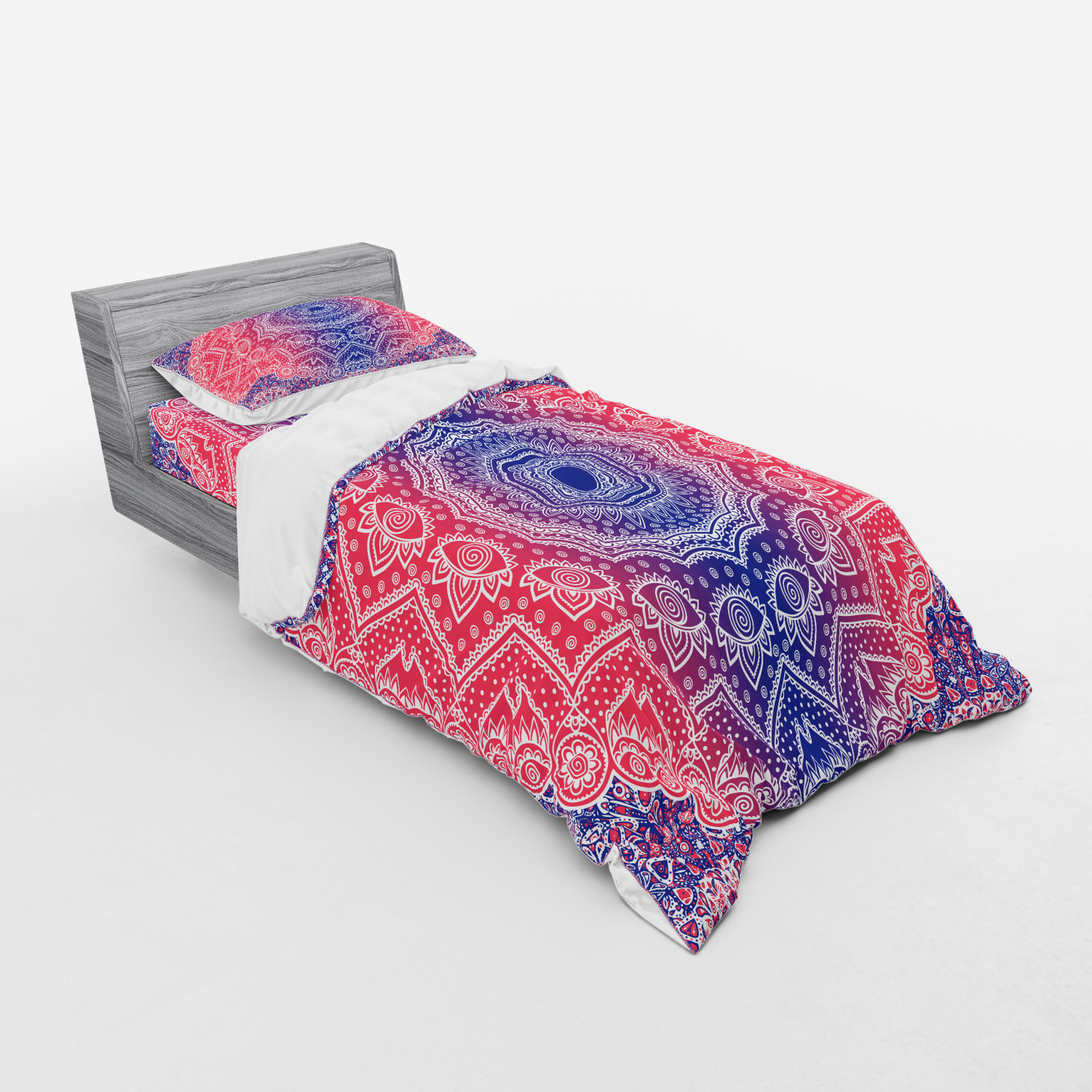 Ambesonne Mandala Bedding Set Duvet Cover Sham Fitted Sheet in 3 Sizes