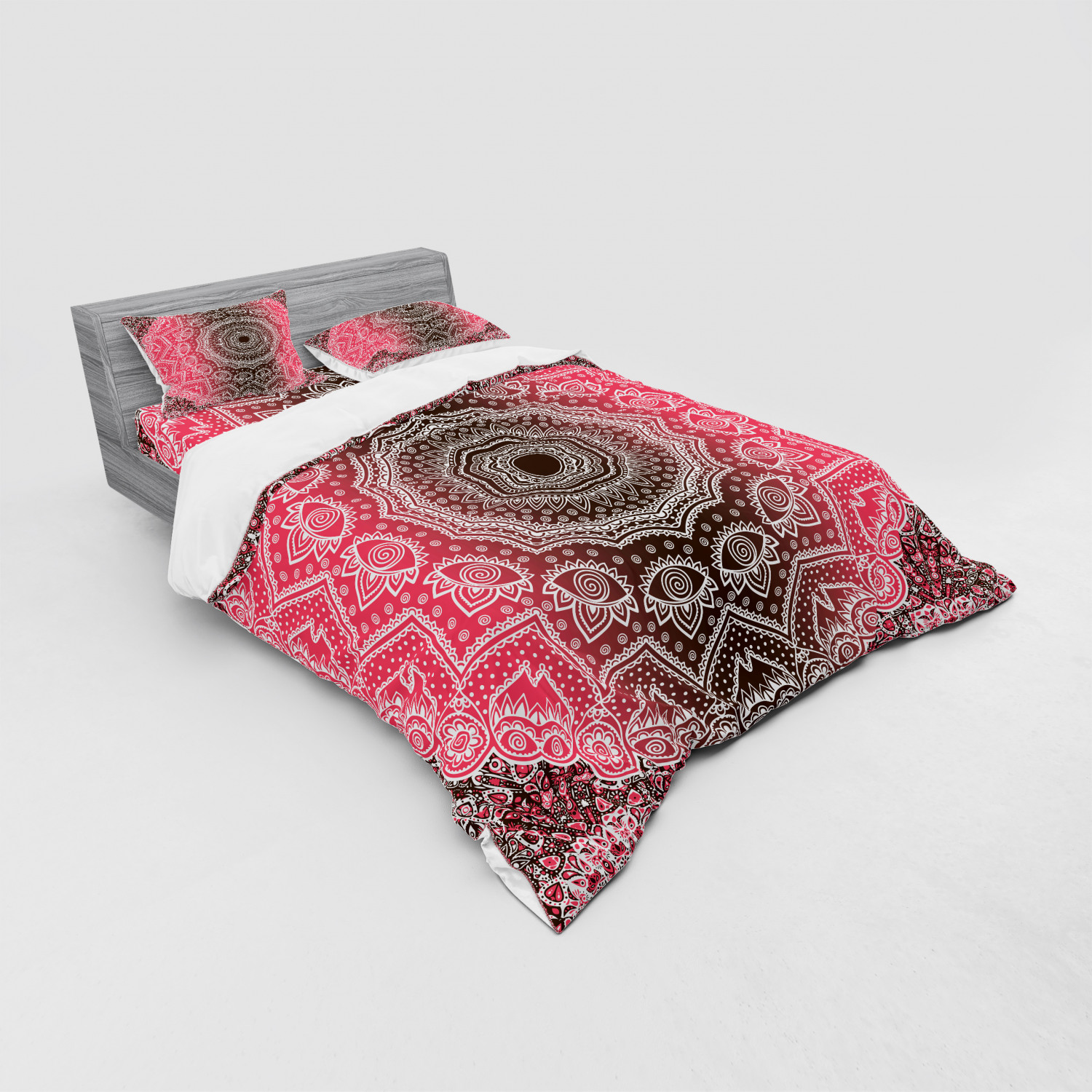 Ambesonne Mandala Bedding Set Duvet Cover Sham Fitted Sheet in 3 Sizes