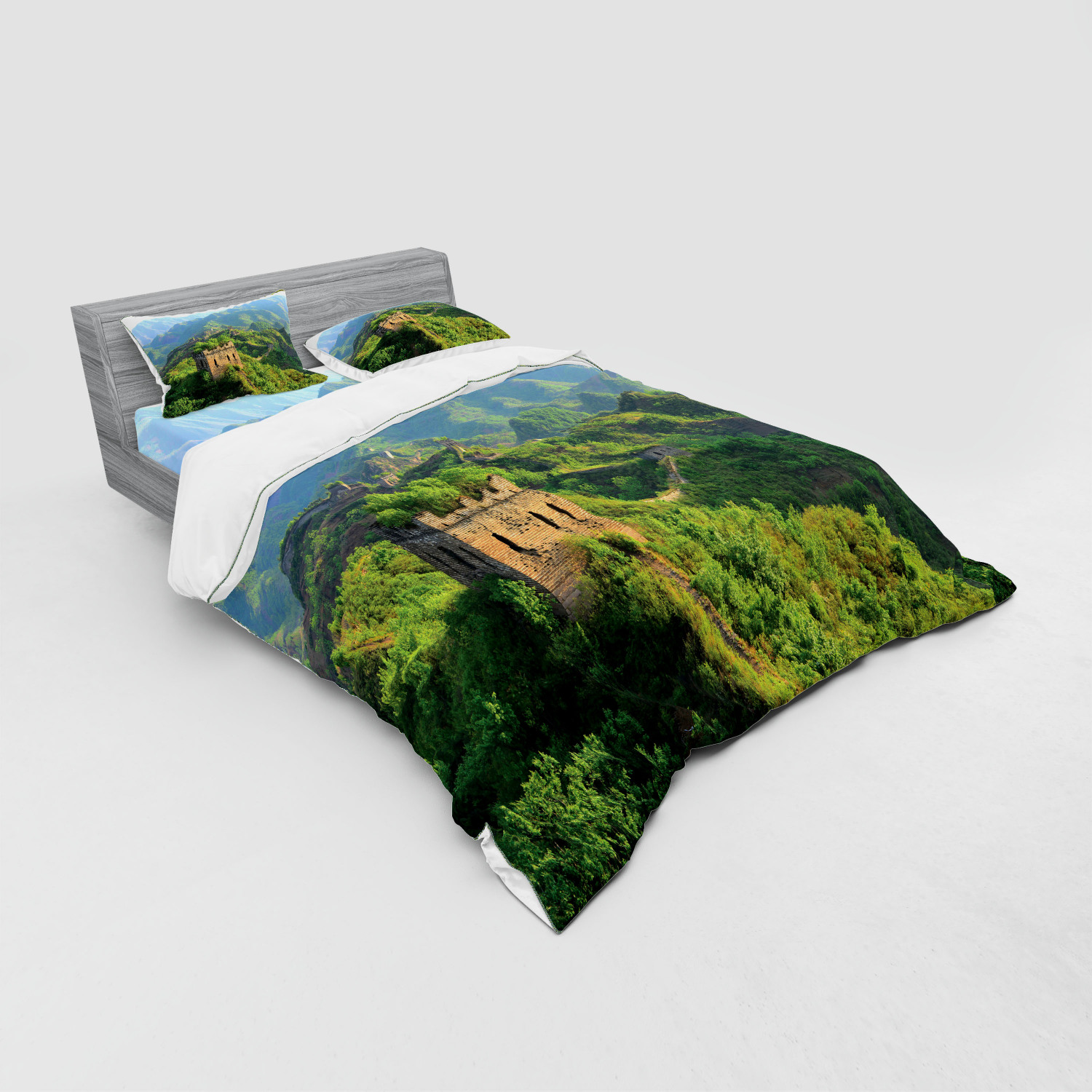 Ambesonne Nature Inspired Bedding Set Duvet Cover Sham Fitted Sheet in 3 Sizes - Picture 84 of 244