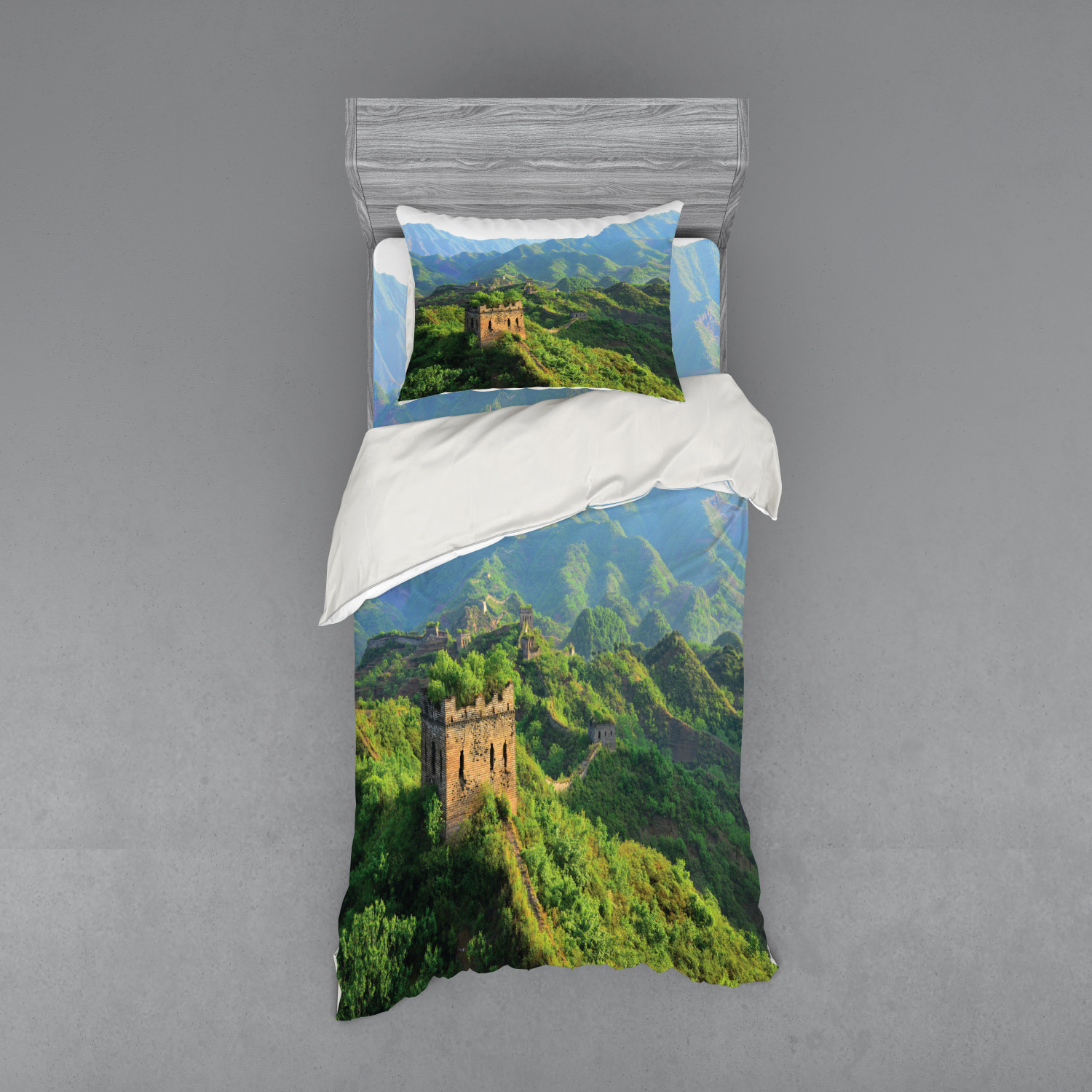 Ambesonne Nature Inspired Bedding Set Duvet Cover Sham Fitted Sheet in 3 Sizes - Picture 81 of 244