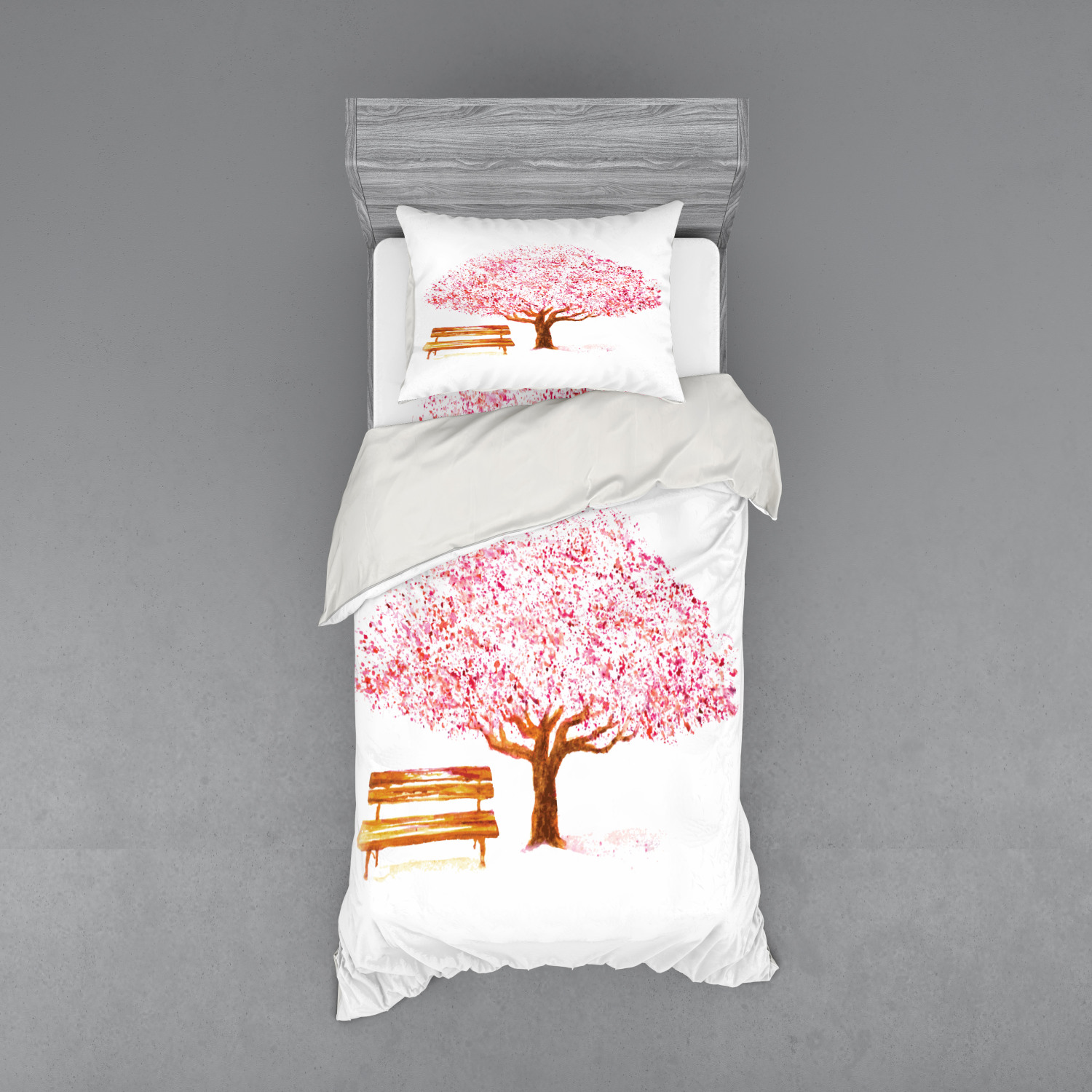 Ambesonne Nature Inspired Bedding Set Duvet Cover Sham Fitted Sheet in 3 Sizes - Picture 9 of 244