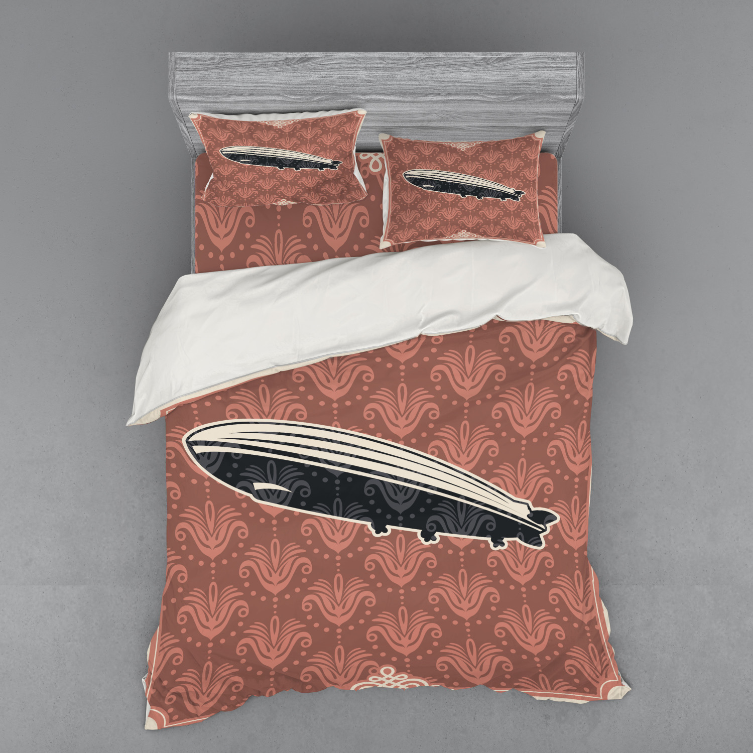 Ambesonne Retro Scene Bedding Set Duvet Cover Sham Fitted Sheet in 3 Sizes - Picture 239 of 244