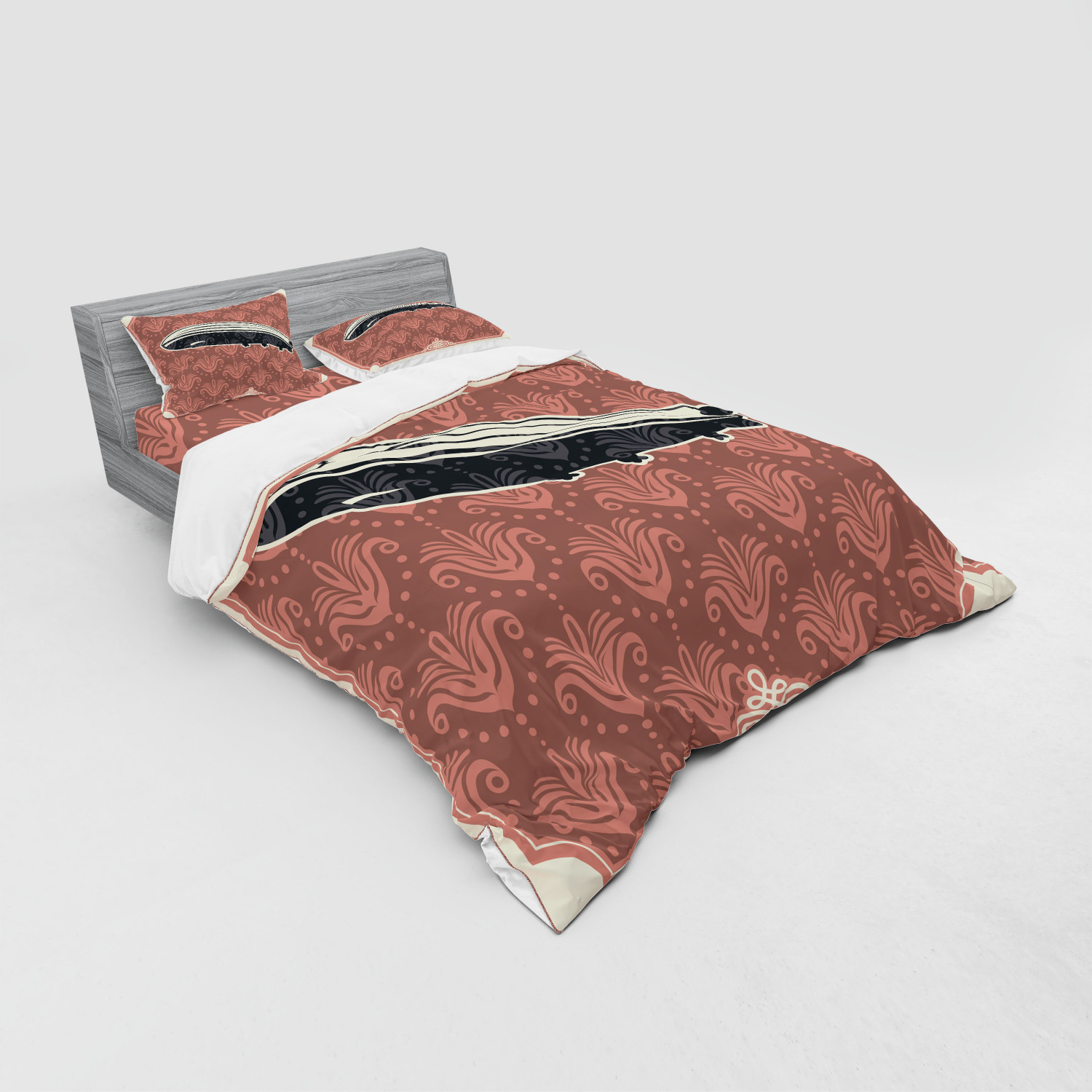 Ambesonne Retro Scene Bedding Set Duvet Cover Sham Fitted Sheet in 3 Sizes - Picture 240 of 244