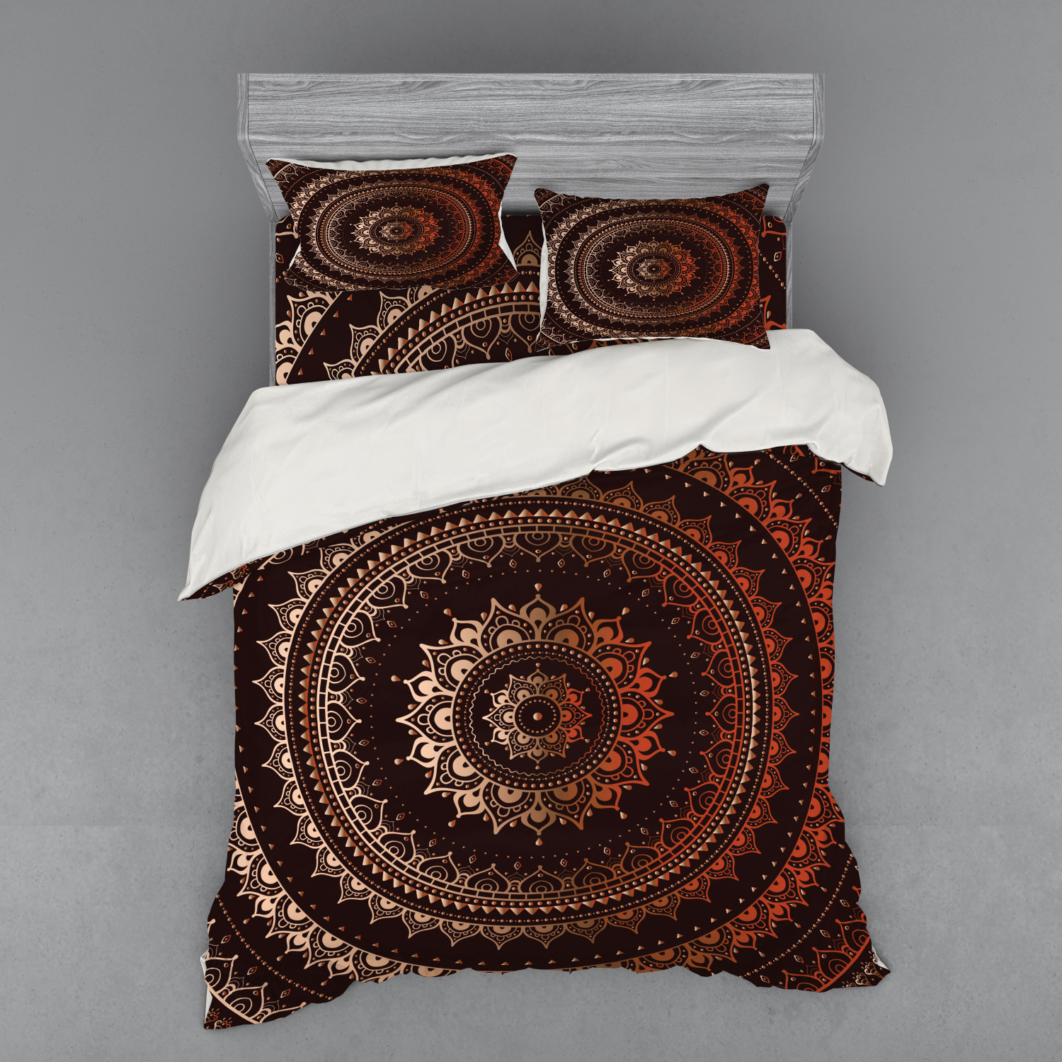 Ambesonne Mandala Bedding Set Duvet Cover Sham Fitted Sheet in 3 Sizes