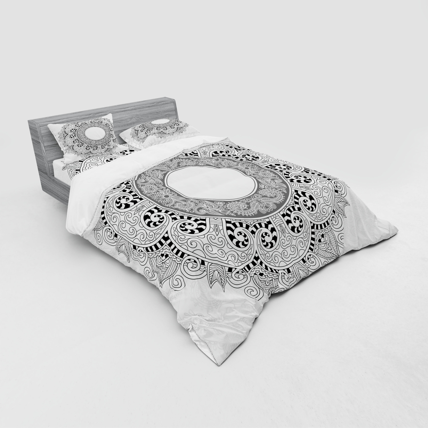 Ambesonne Mandala Bedding Set Duvet Cover Sham Fitted Sheet in 3 Sizes