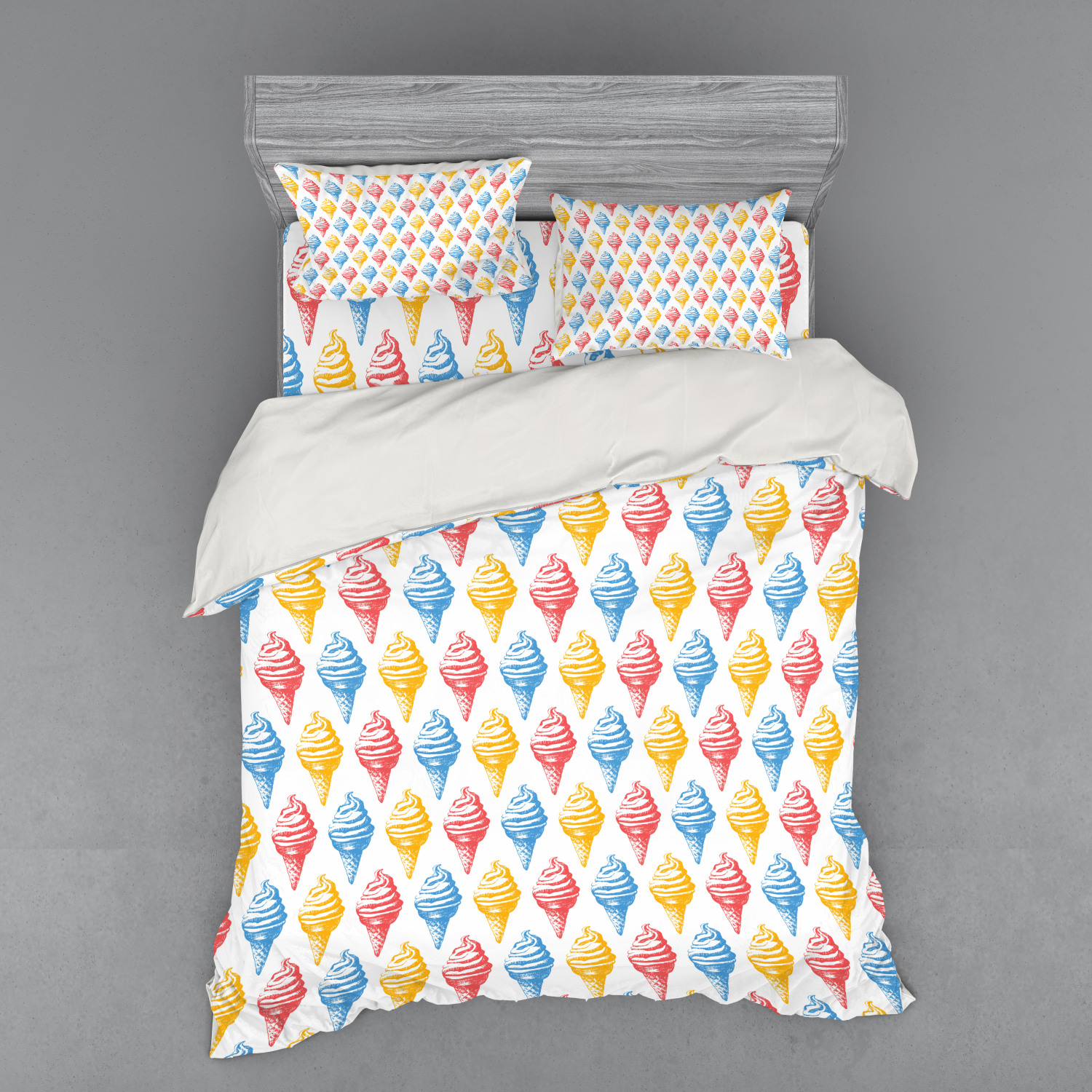 Ambesonne Retro Scene Bedding Set Duvet Cover Sham Fitted Sheet in 3 Sizes - Picture 111 of 244