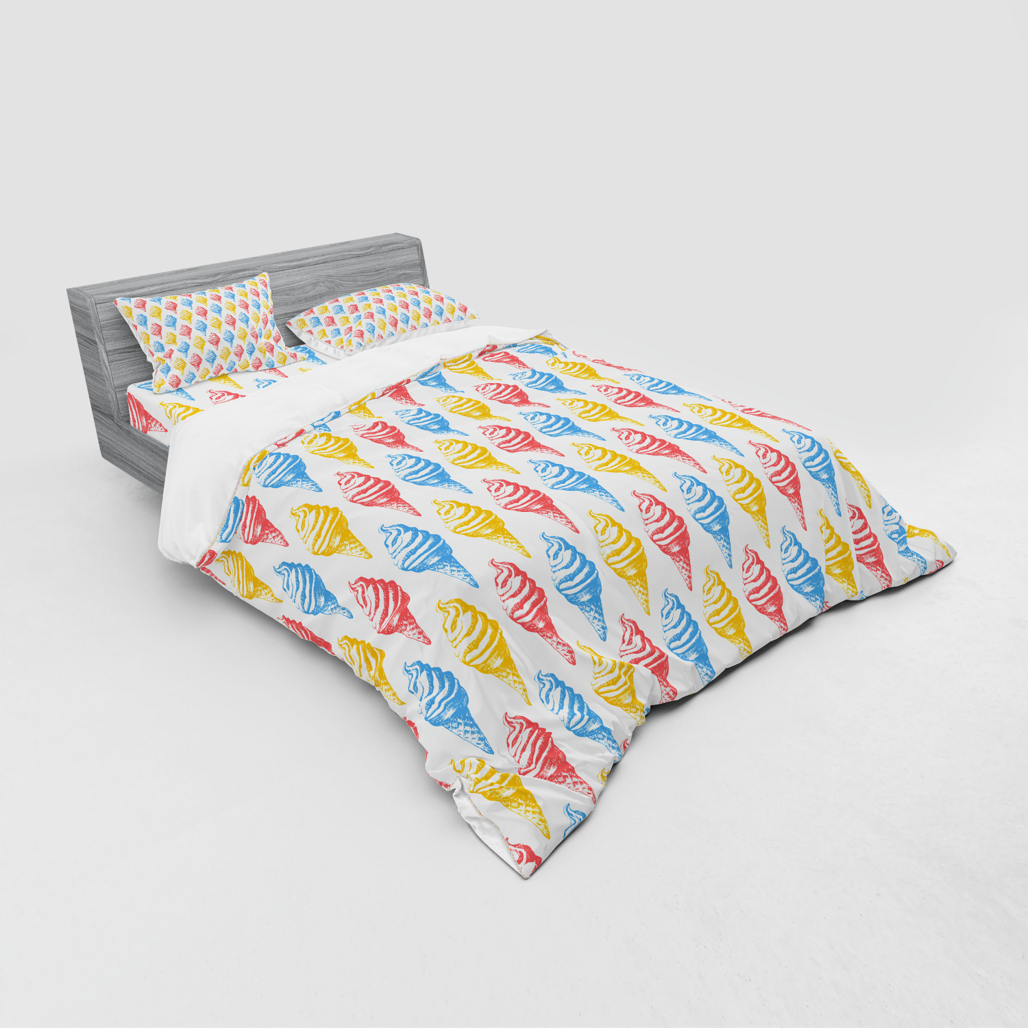 Ambesonne Retro Scene Bedding Set Duvet Cover Sham Fitted Sheet in 3 Sizes - Picture 112 of 244