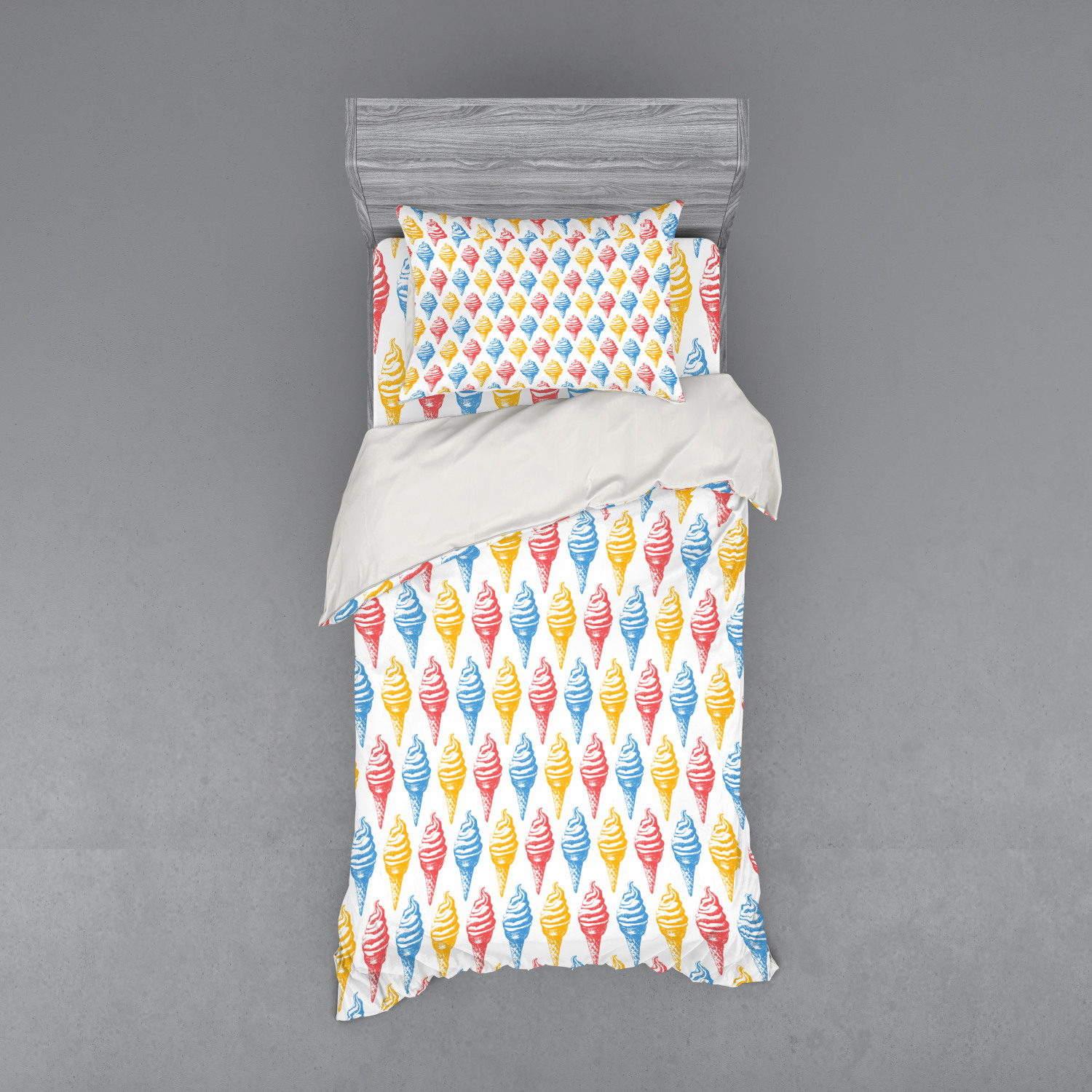 Ambesonne Retro Scene Bedding Set Duvet Cover Sham Fitted Sheet in 3 Sizes - Picture 109 of 244