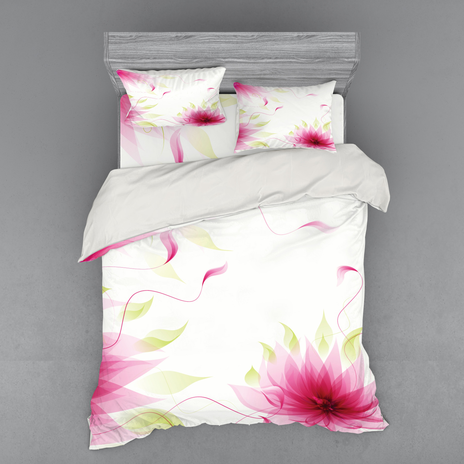 Ambesonne Flower Art Bedding Set Duvet Cover Sham Fitted Sheet in 3 Sizes - Picture 11 of 244