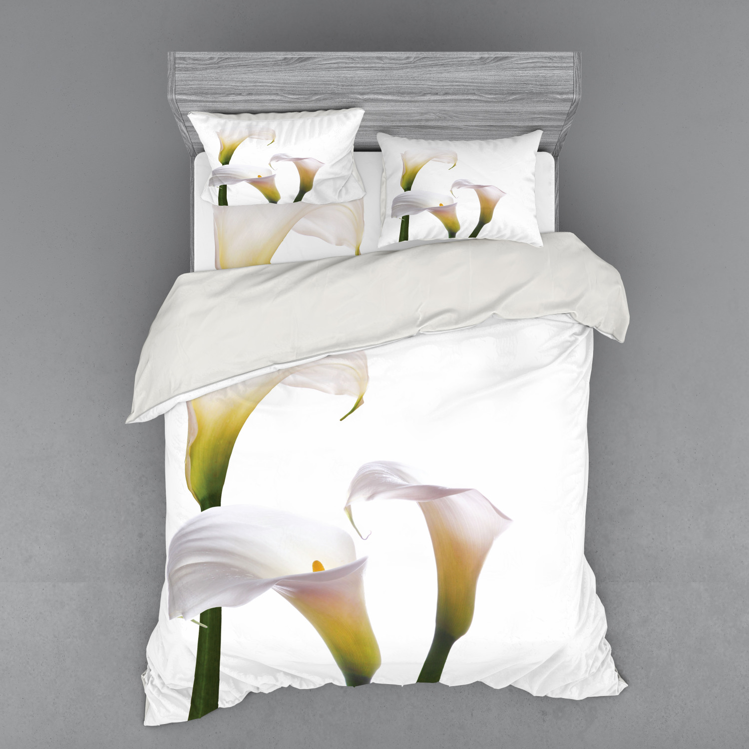 Ambesonne Flower Art Bedding Set Duvet Cover Sham Fitted Sheet in 3 Sizes - Picture 35 of 244