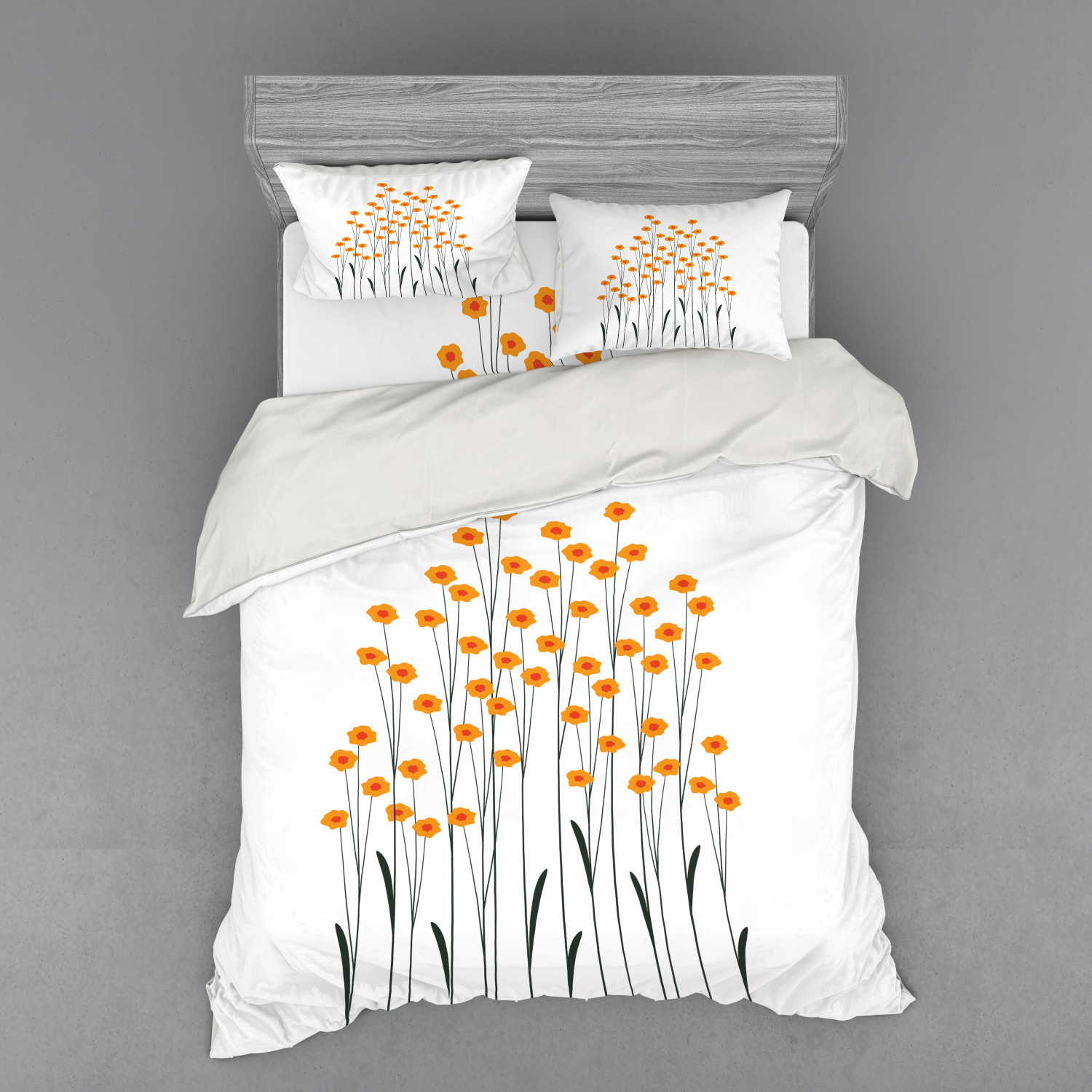 Ambesonne Flower Art Bedding Set Duvet Cover Sham Fitted Sheet in 3 Sizes - Picture 243 of 244