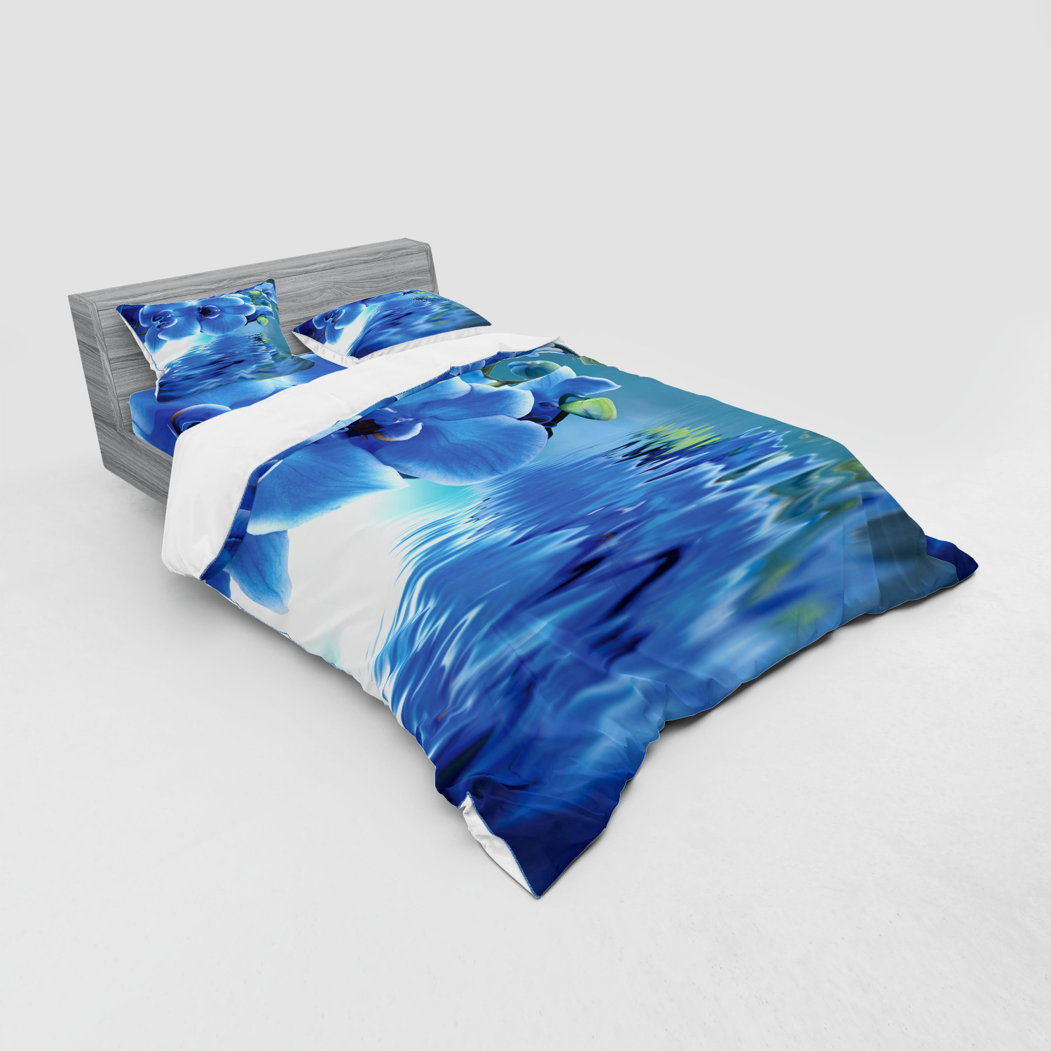 Ambesonne Flower Art Bedding Set Duvet Cover Sham Fitted Sheet in 3 Sizes - Picture 108 of 244