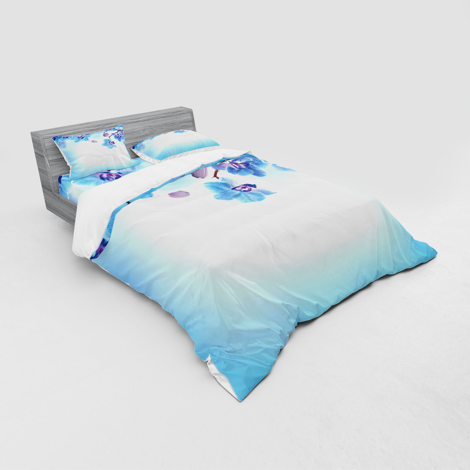 Ambesonne Flower Art Bedding Set Duvet Cover Sham Fitted Sheet in 3 Sizes - Picture 132 of 244