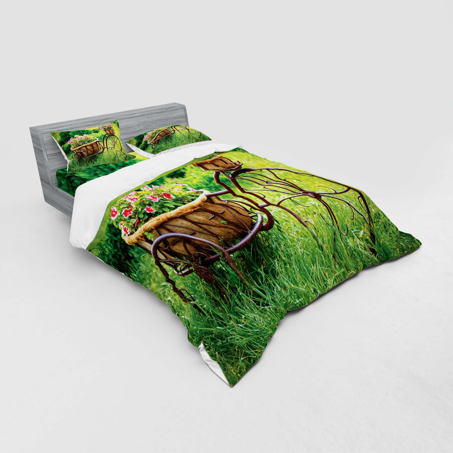 Ambesonne Flower Art Bedding Set Duvet Cover Sham Fitted Sheet in 3 Sizes - Picture 220 of 244