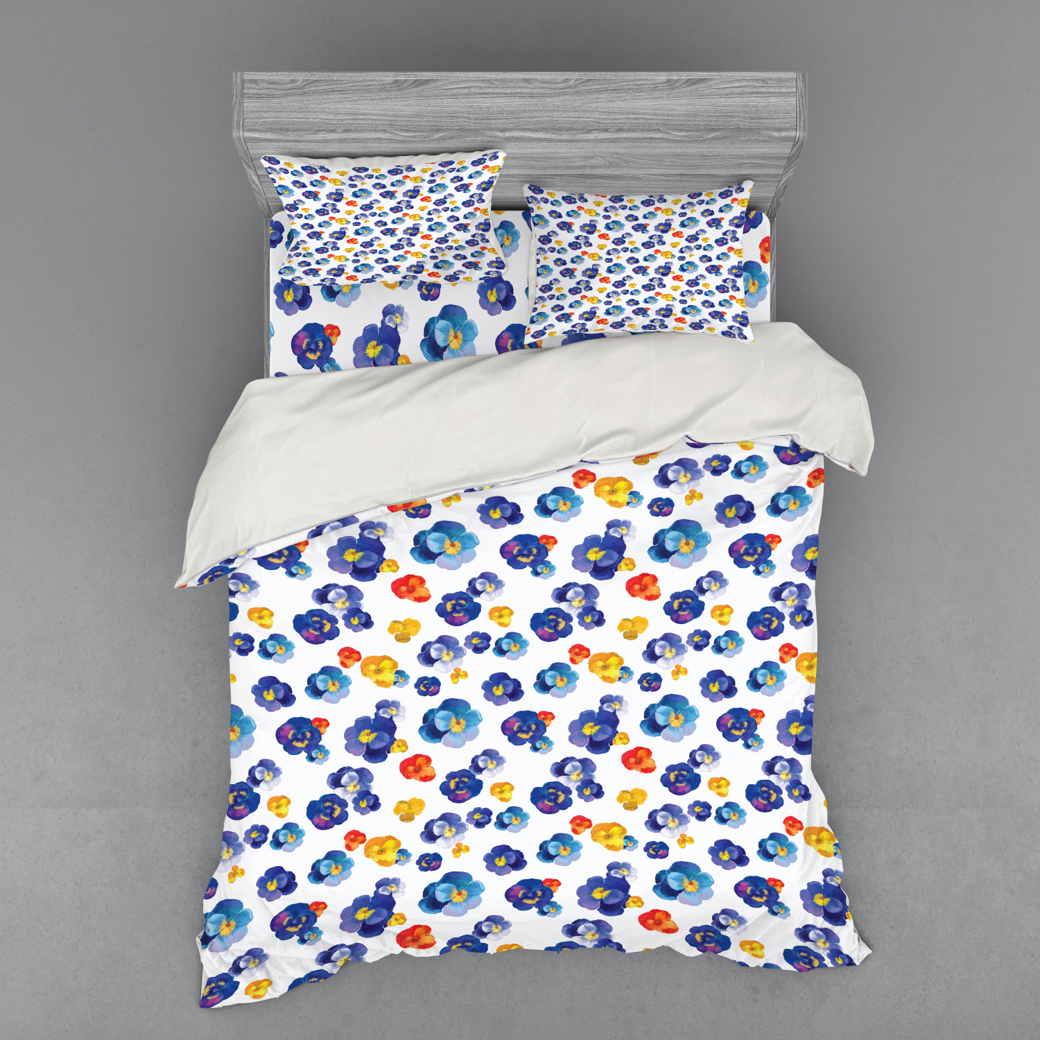 Ambesonne Flower Art Bedding Set Duvet Cover Sham Fitted Sheet in 3 Sizes - Picture 111 of 244