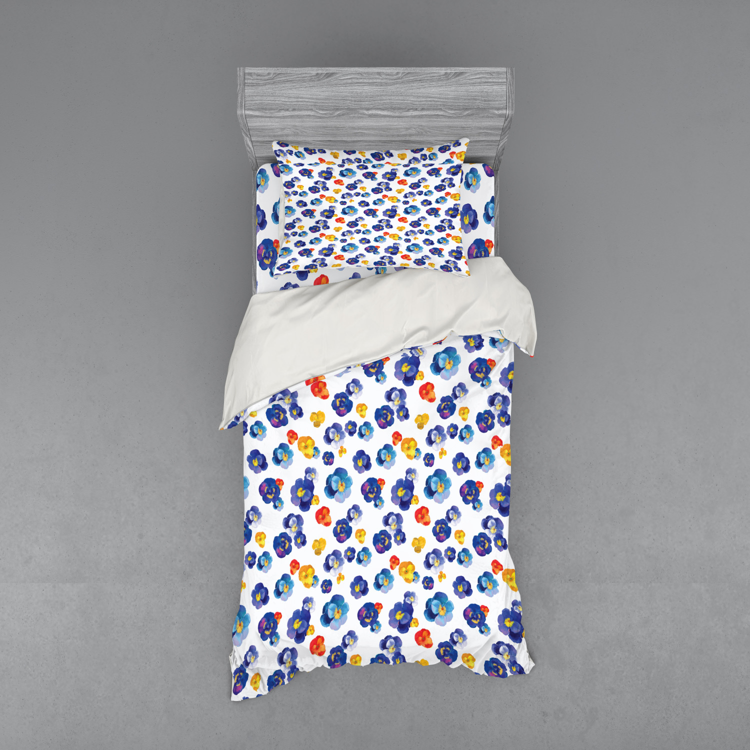 Ambesonne Flower Art Bedding Set Duvet Cover Sham Fitted Sheet in 3 Sizes - Picture 109 of 244