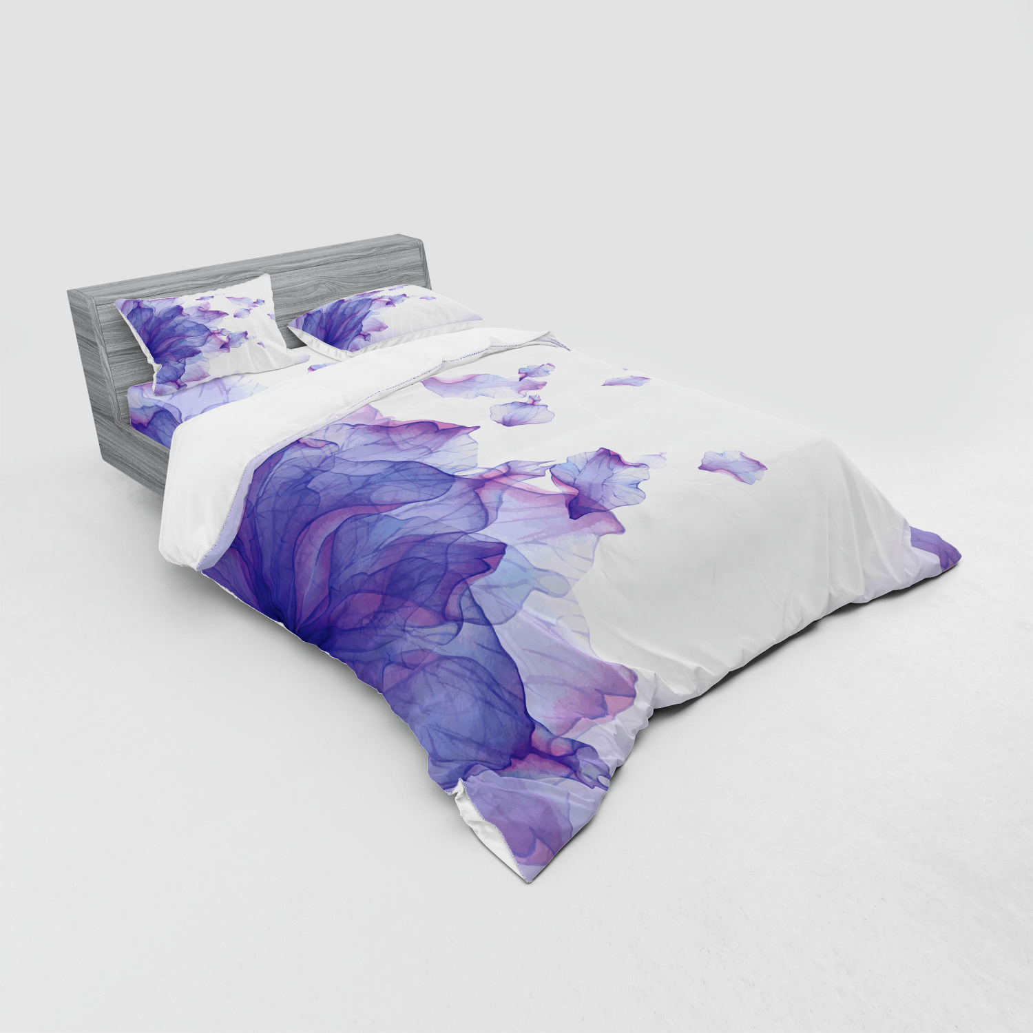 Ambesonne Flower Art Bedding Set Duvet Cover Sham Fitted Sheet in 3 Sizes - Picture 8 of 244