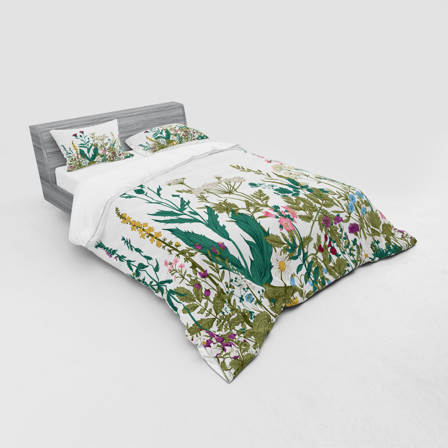 Ambesonne Flower Art Bedding Set Duvet Cover Sham Fitted Sheet in 3 Sizes - Picture 208 of 244