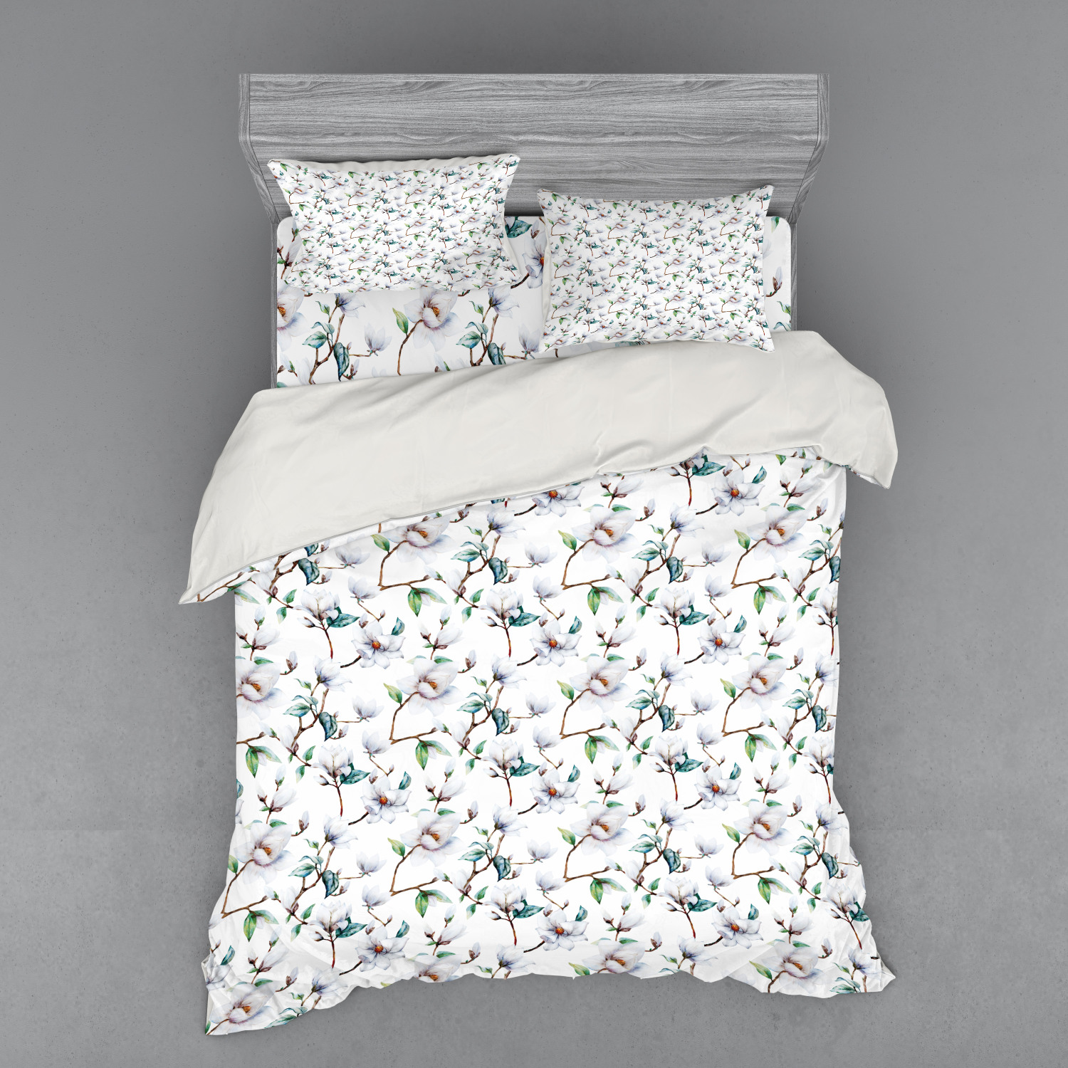 Ambesonne Flower Art Bedding Set Duvet Cover Sham Fitted Sheet in 3 Sizes - Picture 183 of 244