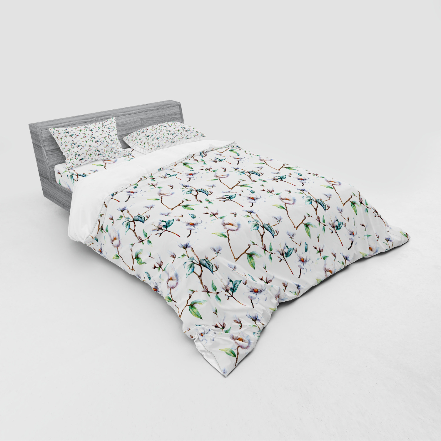 Ambesonne Flower Art Bedding Set Duvet Cover Sham Fitted Sheet in 3 Sizes - Picture 184 of 244