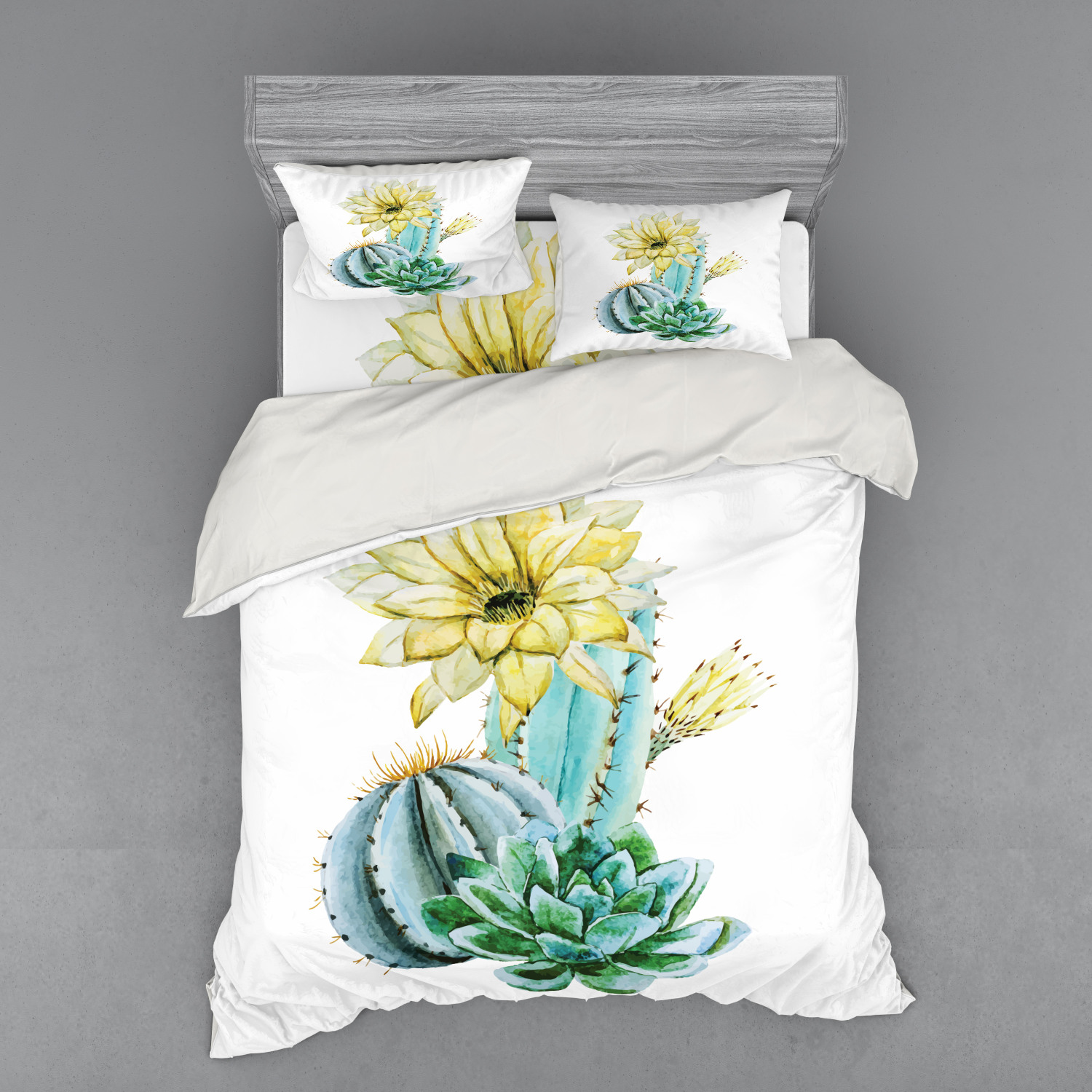 Ambesonne Flower Art Bedding Set Duvet Cover Sham Fitted Sheet in 3 Sizes - Picture 151 of 244