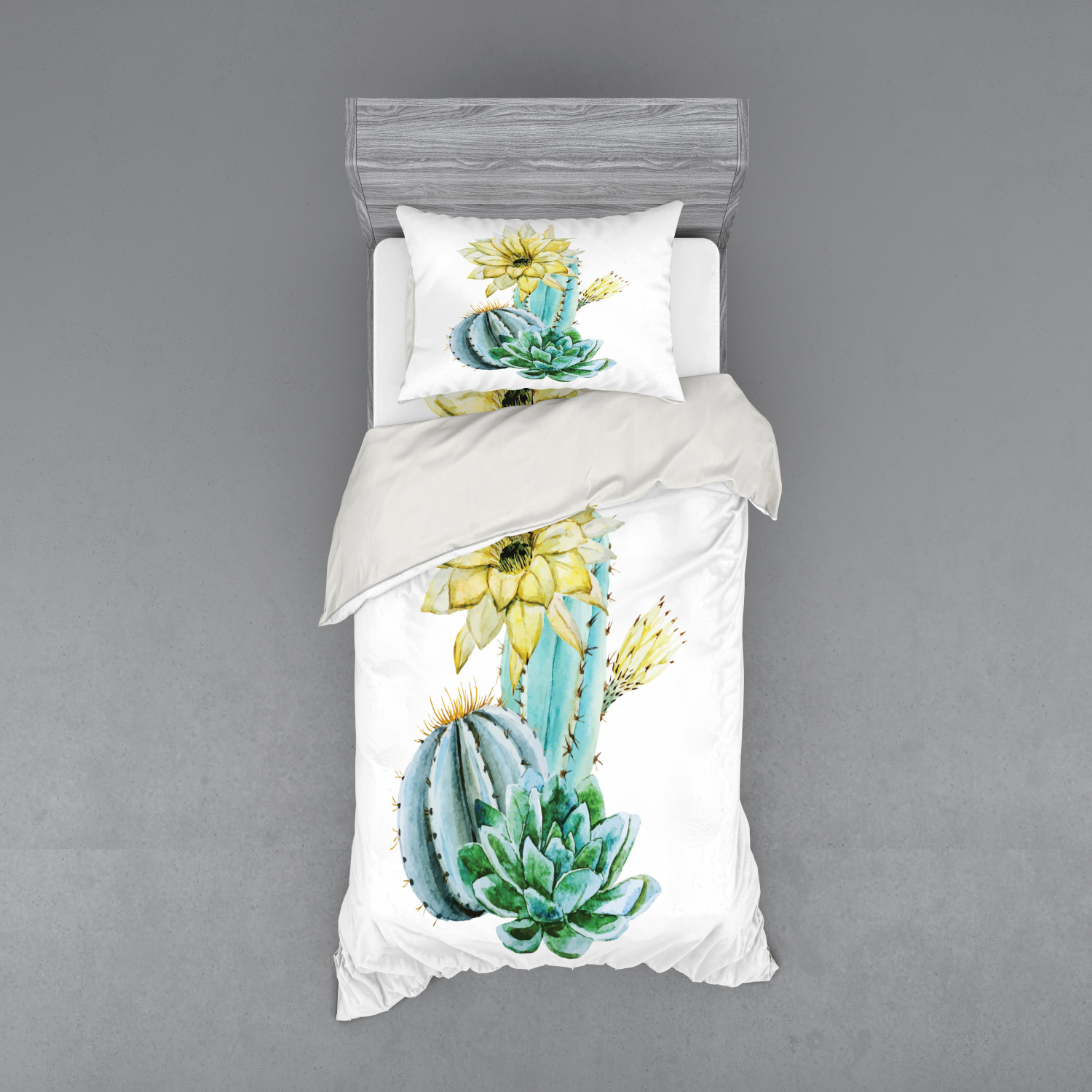 Ambesonne Flower Art Bedding Set Duvet Cover Sham Fitted Sheet in 3 Sizes - Picture 149 of 244