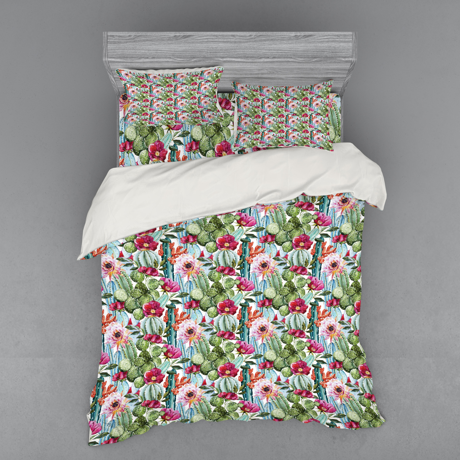 Ambesonne Flower Art Bedding Set Duvet Cover Sham Fitted Sheet in 3 Sizes - Picture 23 of 244