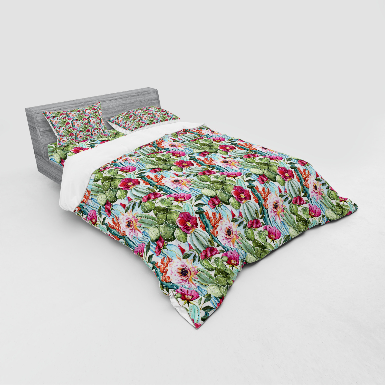 Ambesonne Flower Art Bedding Set Duvet Cover Sham Fitted Sheet in 3 Sizes - Picture 24 of 244