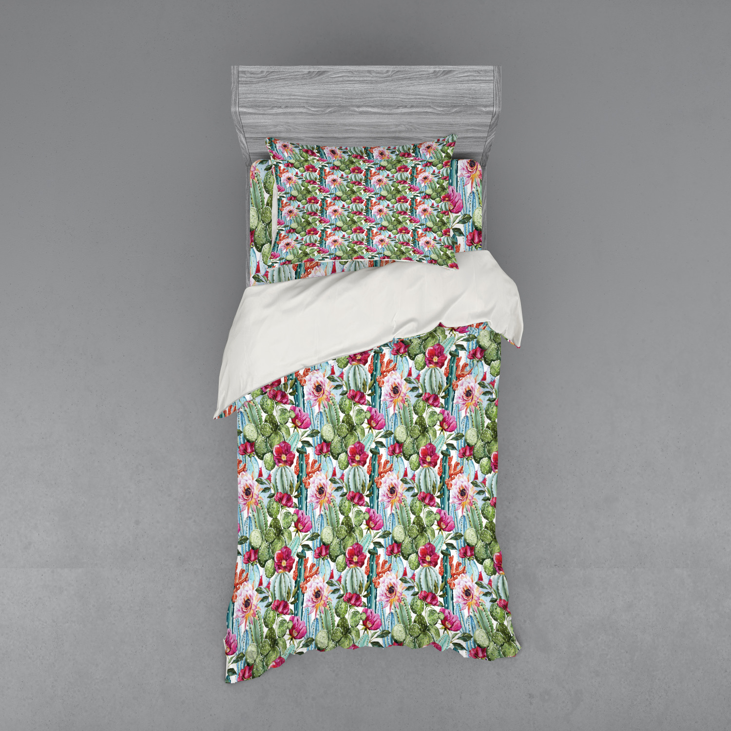 Ambesonne Flower Art Bedding Set Duvet Cover Sham Fitted Sheet in 3 Sizes - Picture 21 of 244