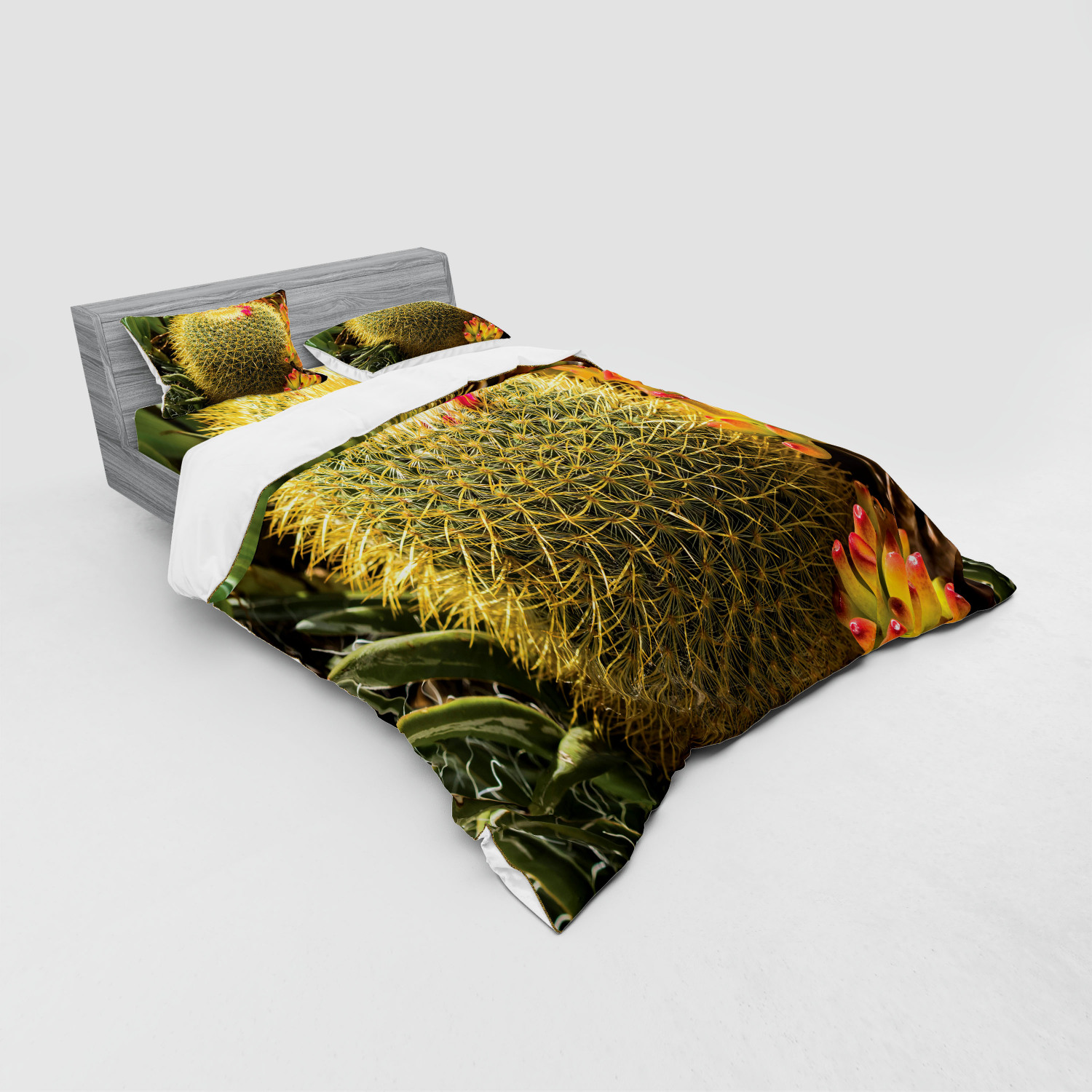 Ambesonne Flower Art Bedding Set Duvet Cover Sham Fitted Sheet in 3 Sizes - Picture 32 of 244