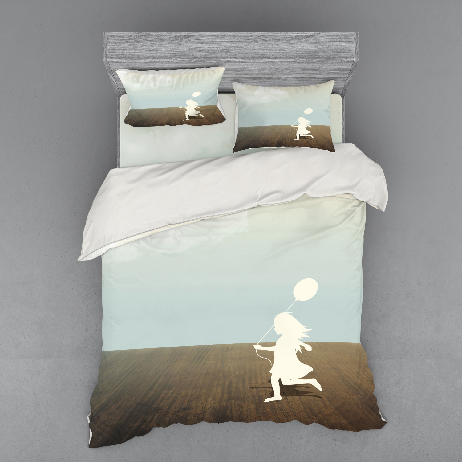 Ambesonne Retro Scene Bedding Set Duvet Cover Sham Fitted Sheet in 3 Sizes - Picture 115 of 244