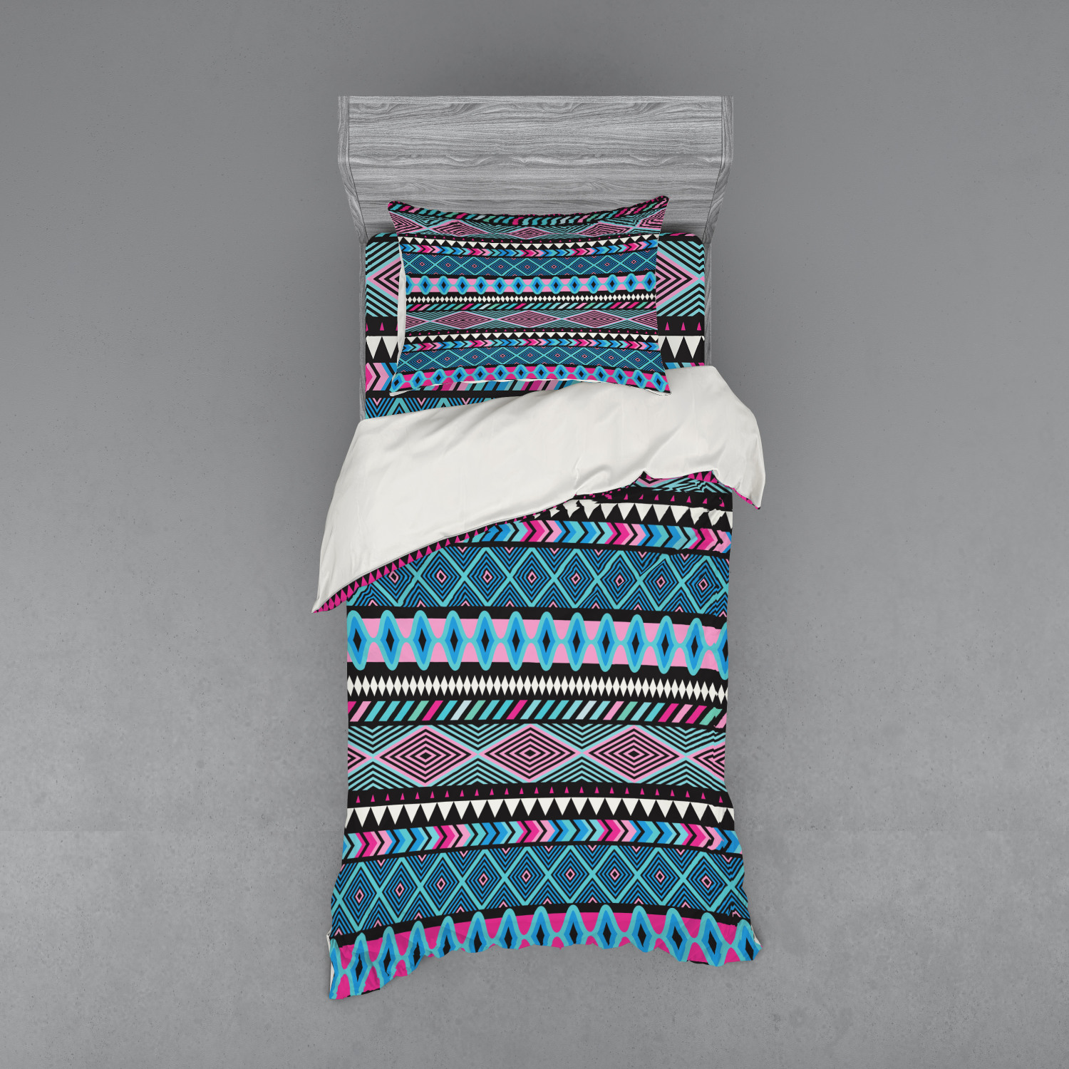 Ambesonne Ethnic Design Bedding Set Duvet Cover Sham Fitted Sheet in 3 Sizes - Picture 33 of 240