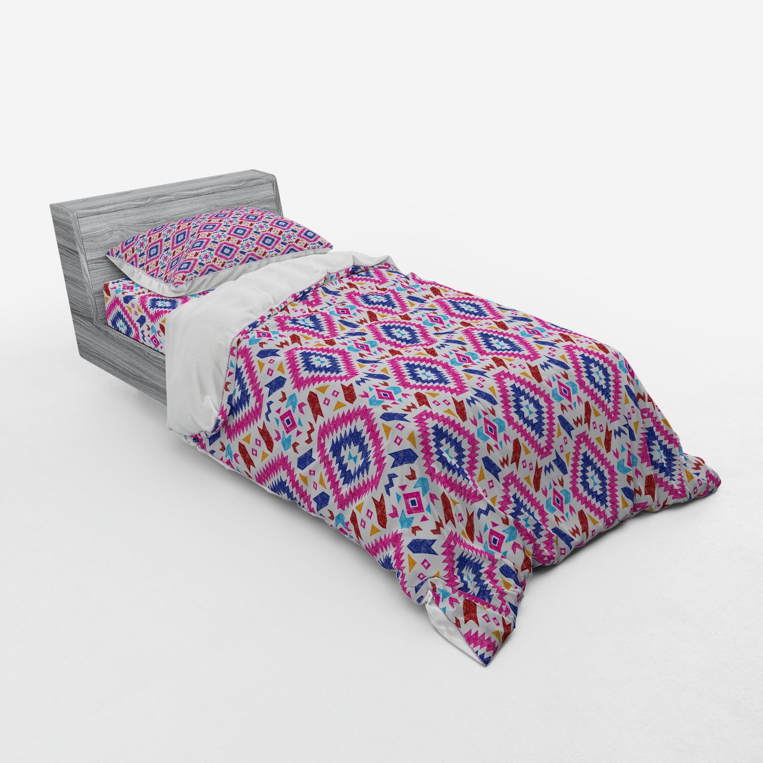 Ambesonne Ethnic Design Bedding Set Duvet Cover Sham Fitted Sheet in 3 Sizes - Picture 122 of 240