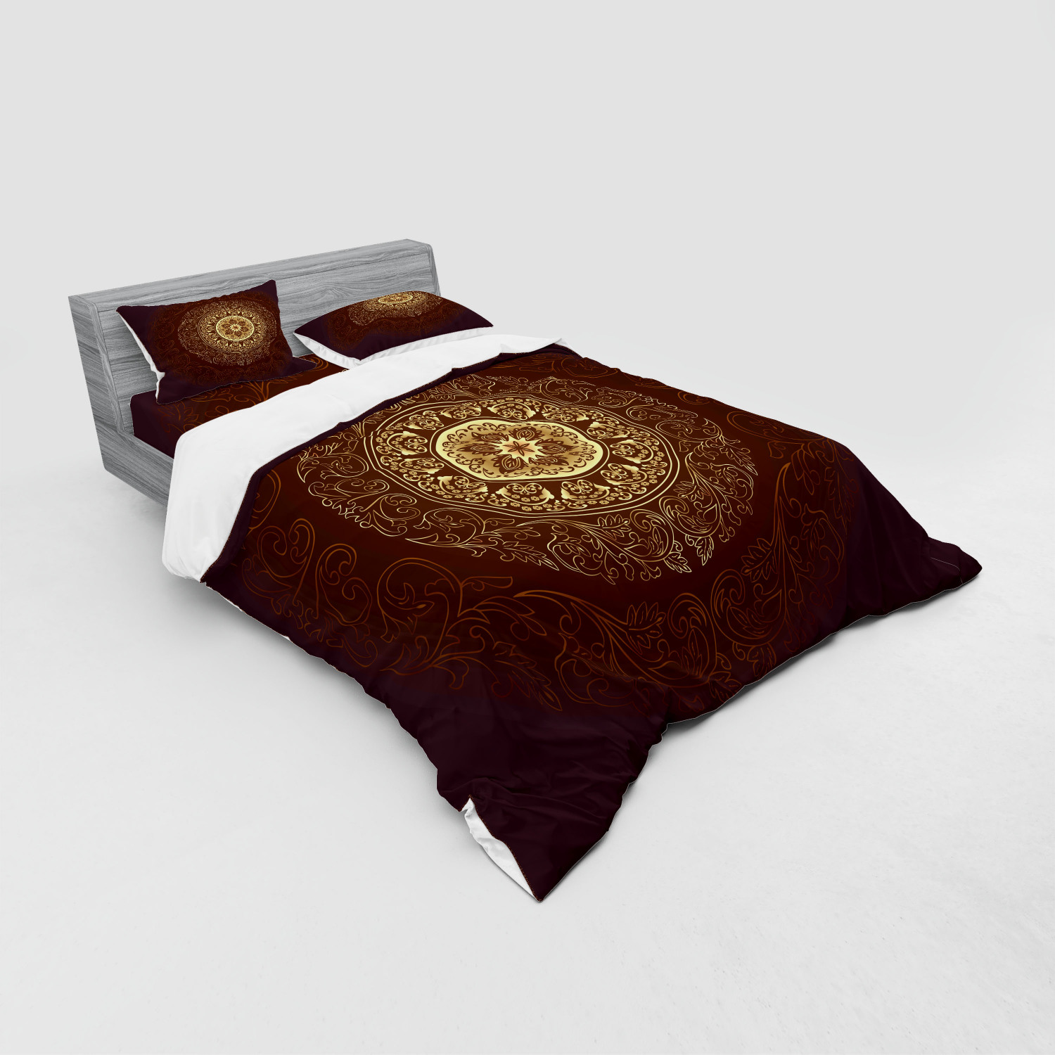 Ambesonne Mandala Bedding Set Duvet Cover Sham Fitted Sheet in 3 Sizes